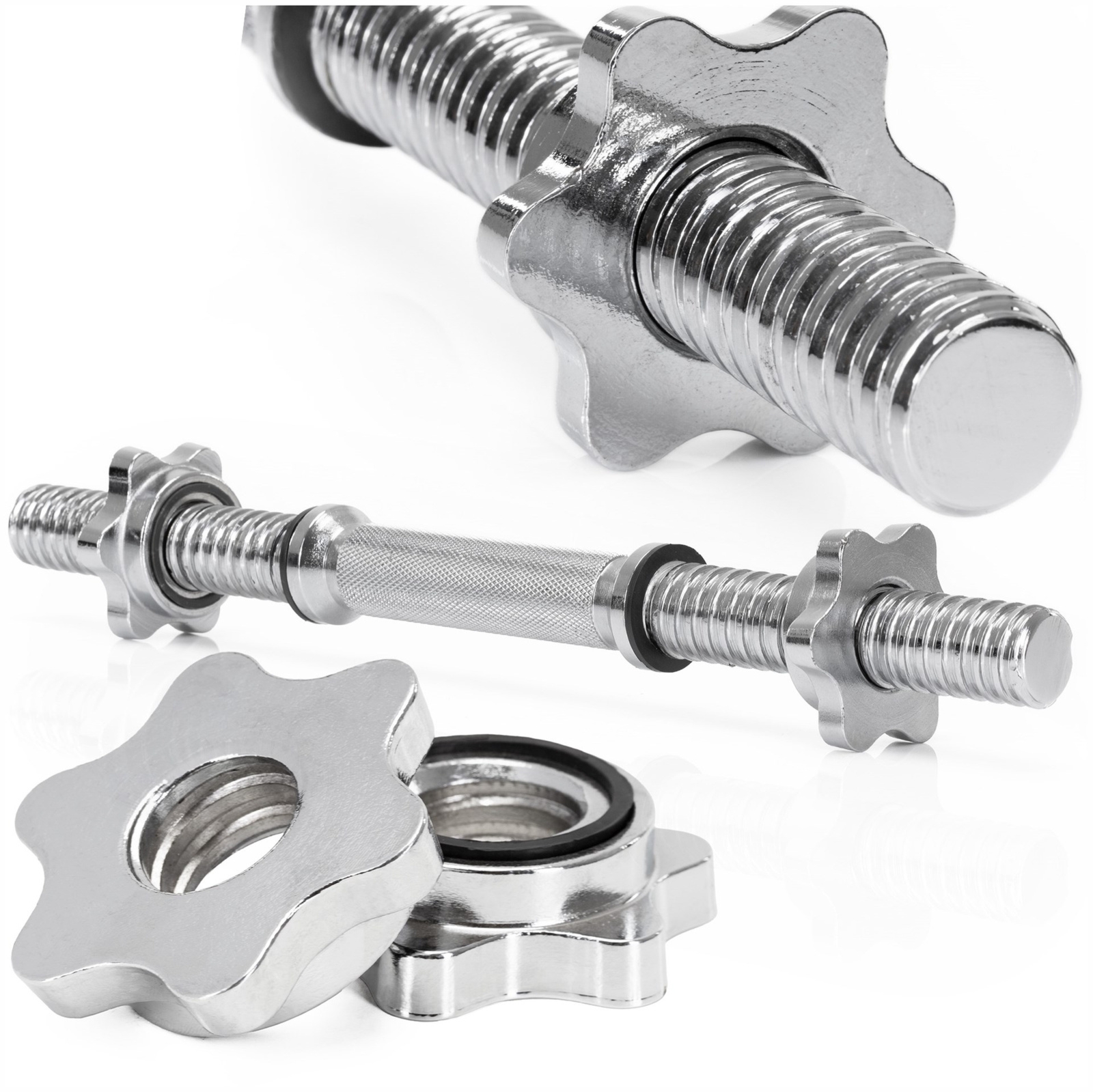 Gryf krótki 40 cm do treningu siłowego, do hantli 28 mm stal chromowana