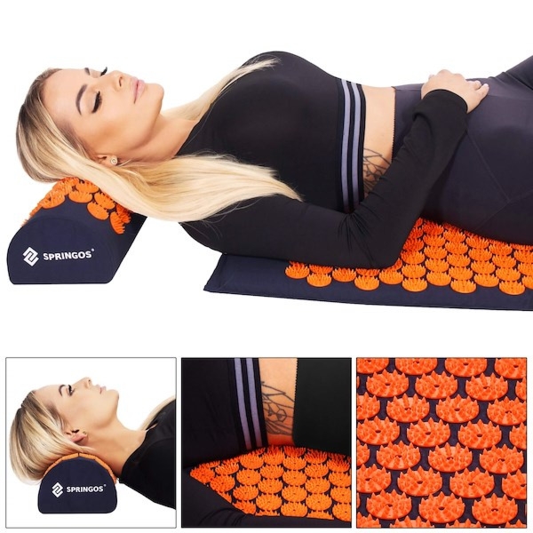 Mata relaksacyjna do akupresury 65x41 cm z poduszką do masażu, regeneracji