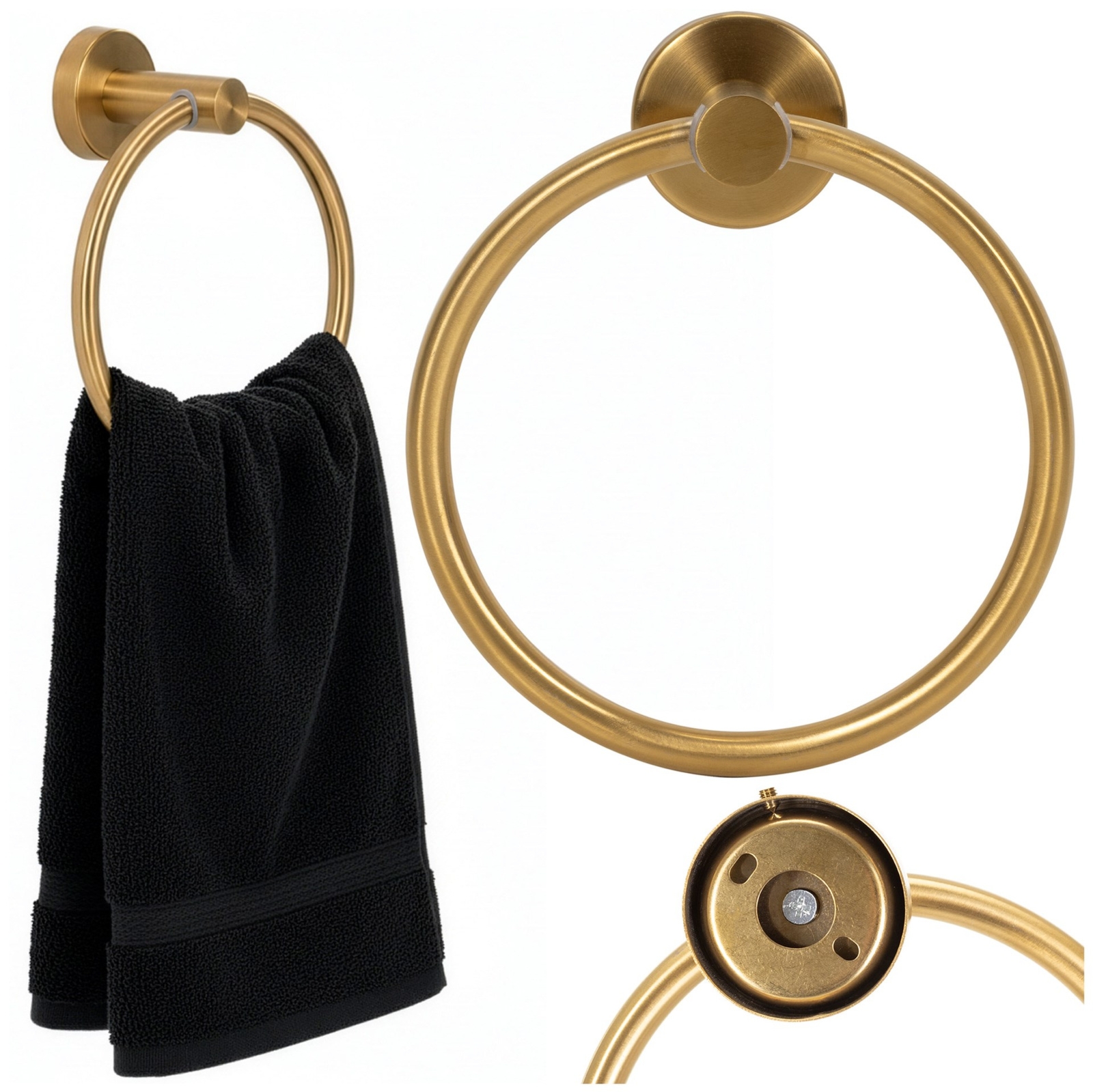 Wieszak łazienkowy na ręczniki, okrągły 14 cm uchwyt na ręcznik, złoty