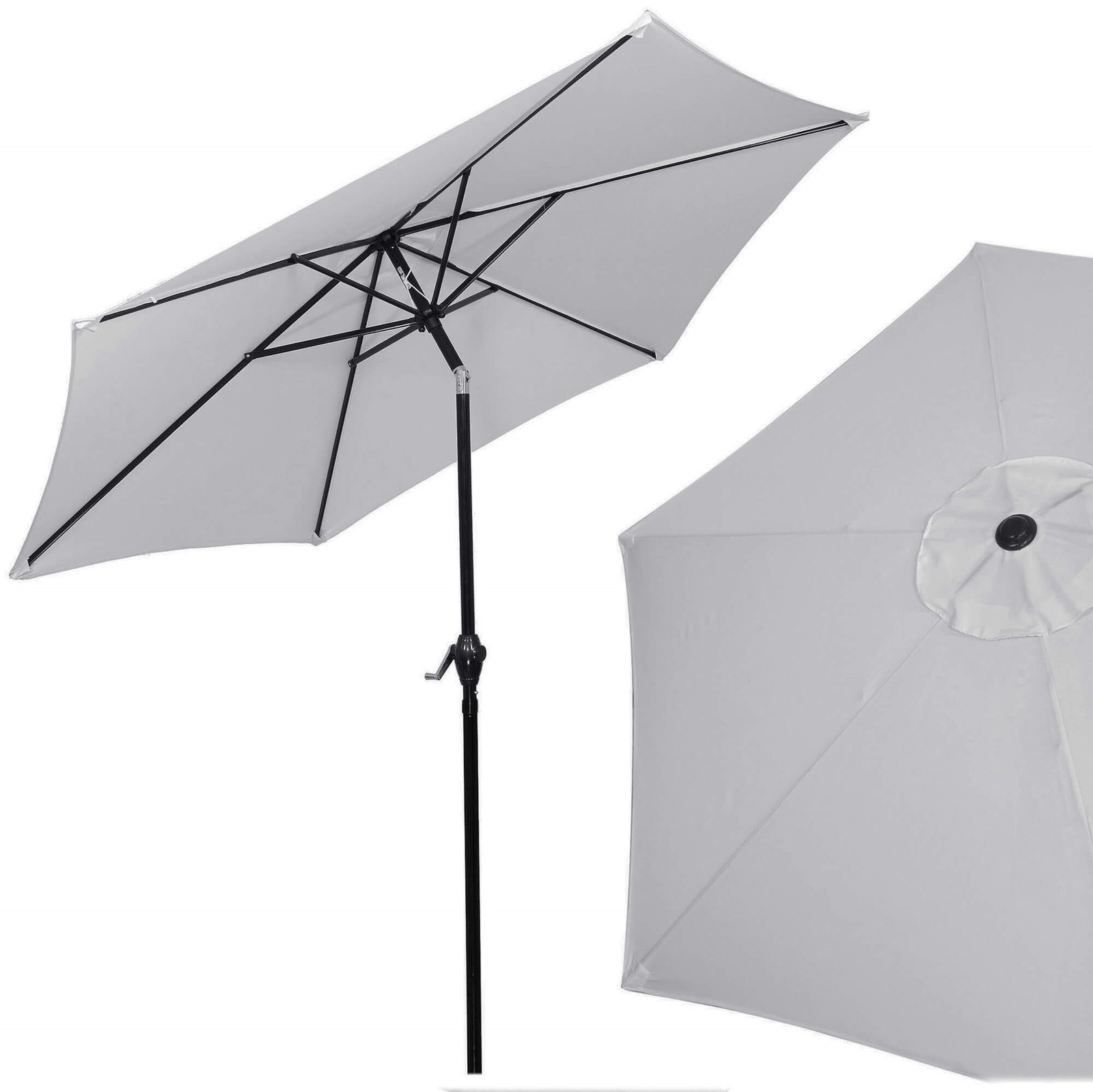 Parasol ogrodowy 260 cm składany na balkon duży szary