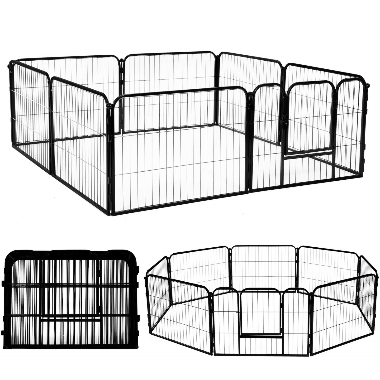 Kojec dla zwierząt wybieg dla szczeniaków klatka metalowa dla psa 160 x 160 cm