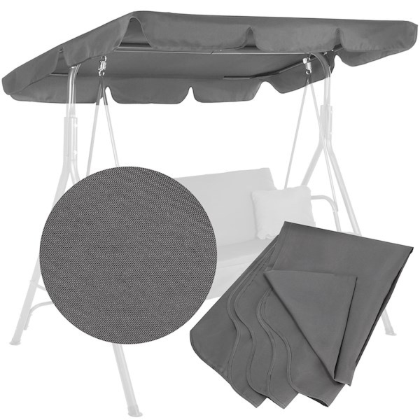 Daszek do hustawki ogrodowej, osłona przeciwsłoneczna 220x115 cm szary