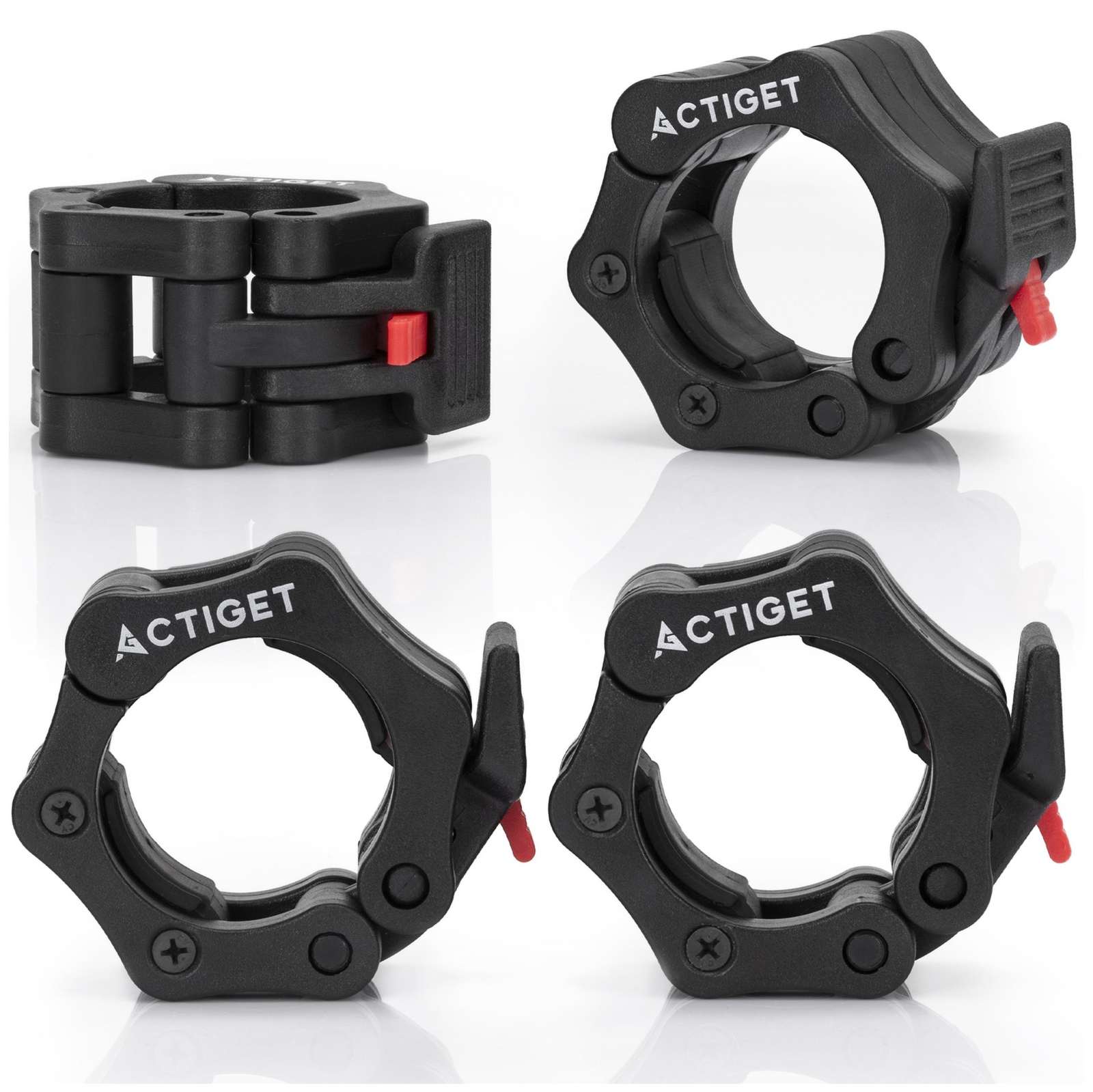 Zaciski na sztangę 50 mm zestaw 2 szt. klamrowe olimpijskie, zacisk na gryf szczękowy