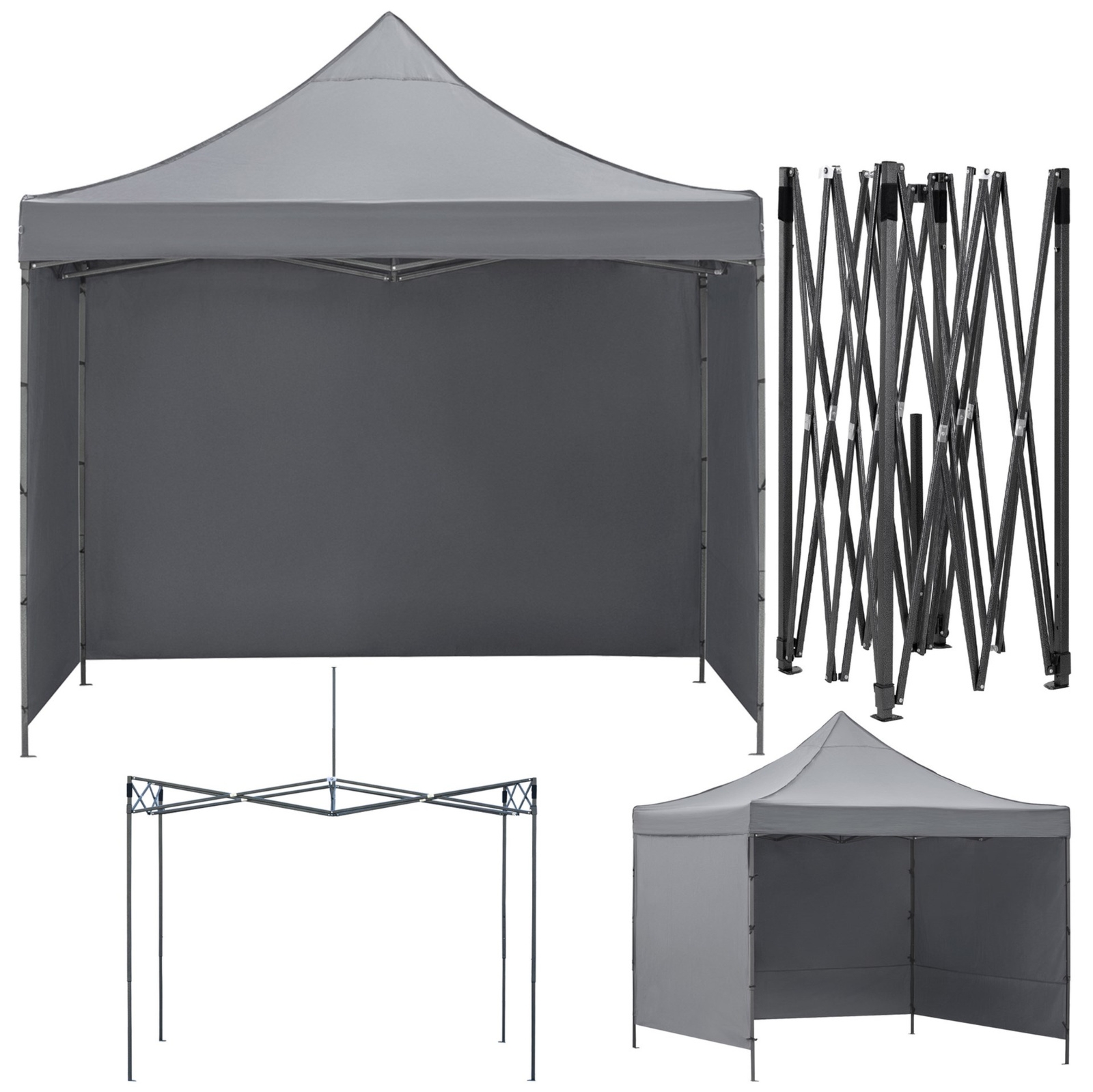 Pawilon ogrodowy 3x3 m namiot handlowy ekspresowy na imprezy, targ, catering, szary