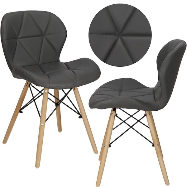 Krzesło Torino tapicerowane do jadalni, kuchni ekoskóra loft szare