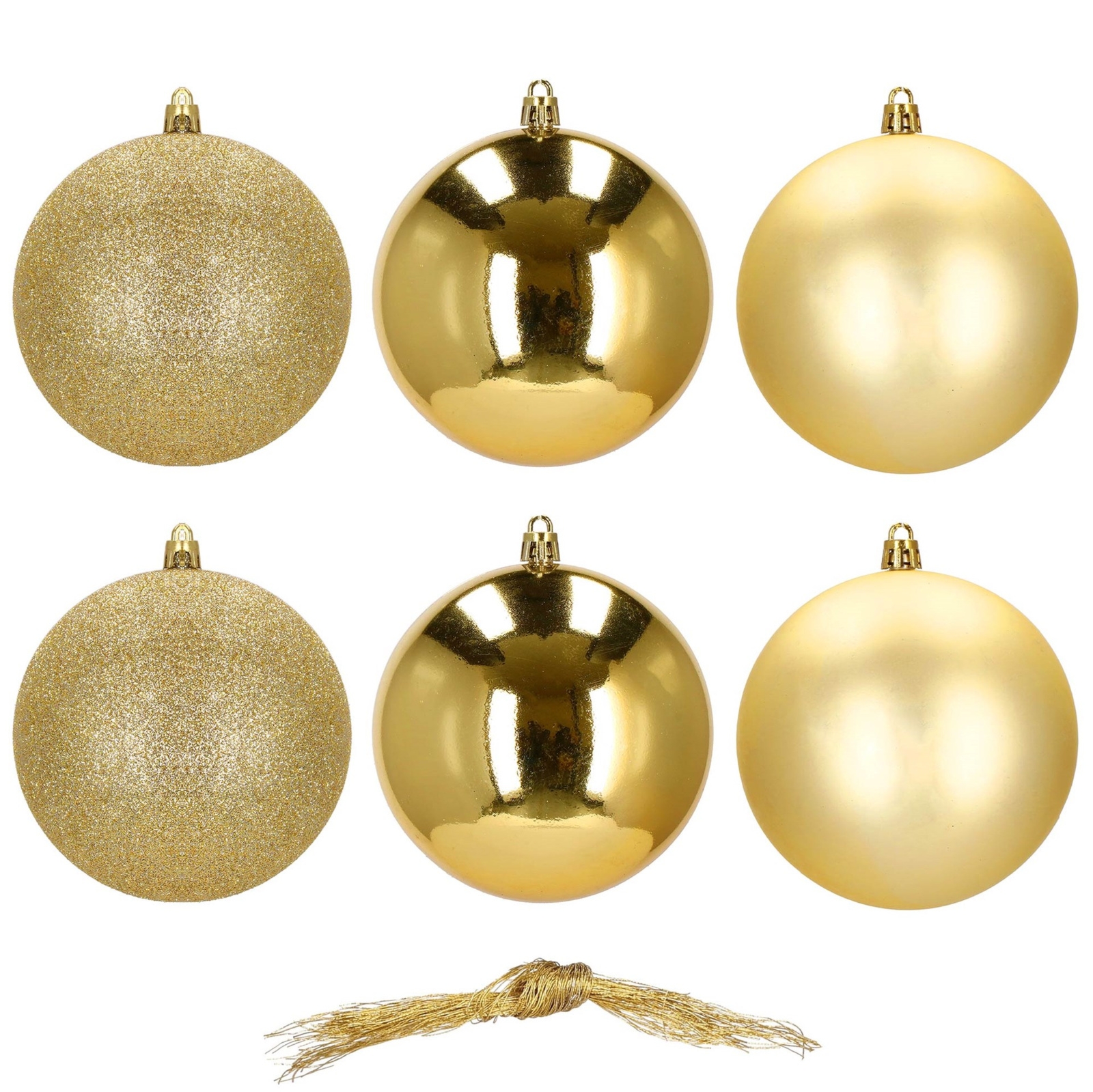 Bombki choinkowe, ozdoby świąteczne 6 szt. nietłukące, złote