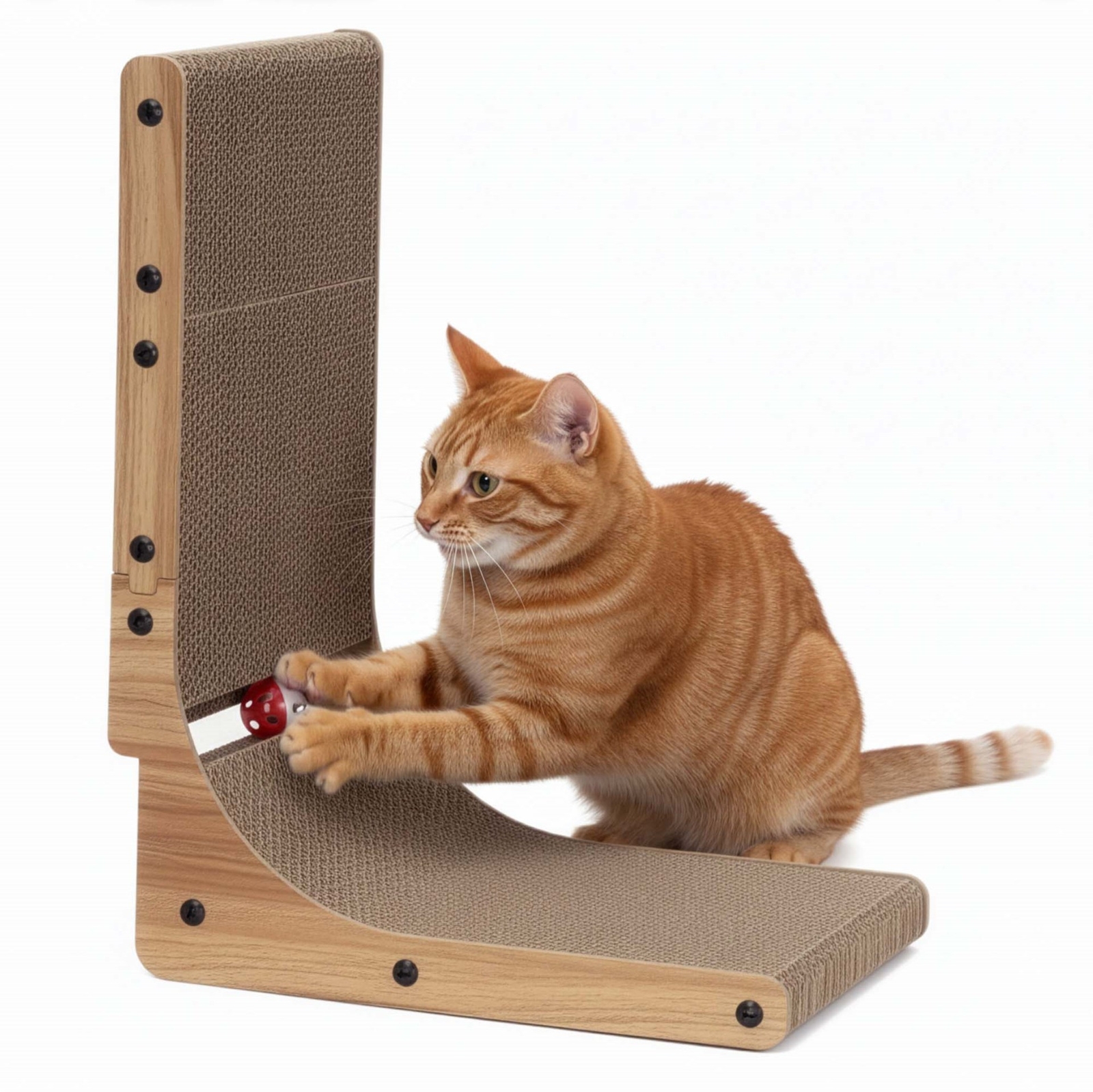 Drapak dla kota, legowisko z zabawką i kocimiętką 50 cm tekturowy