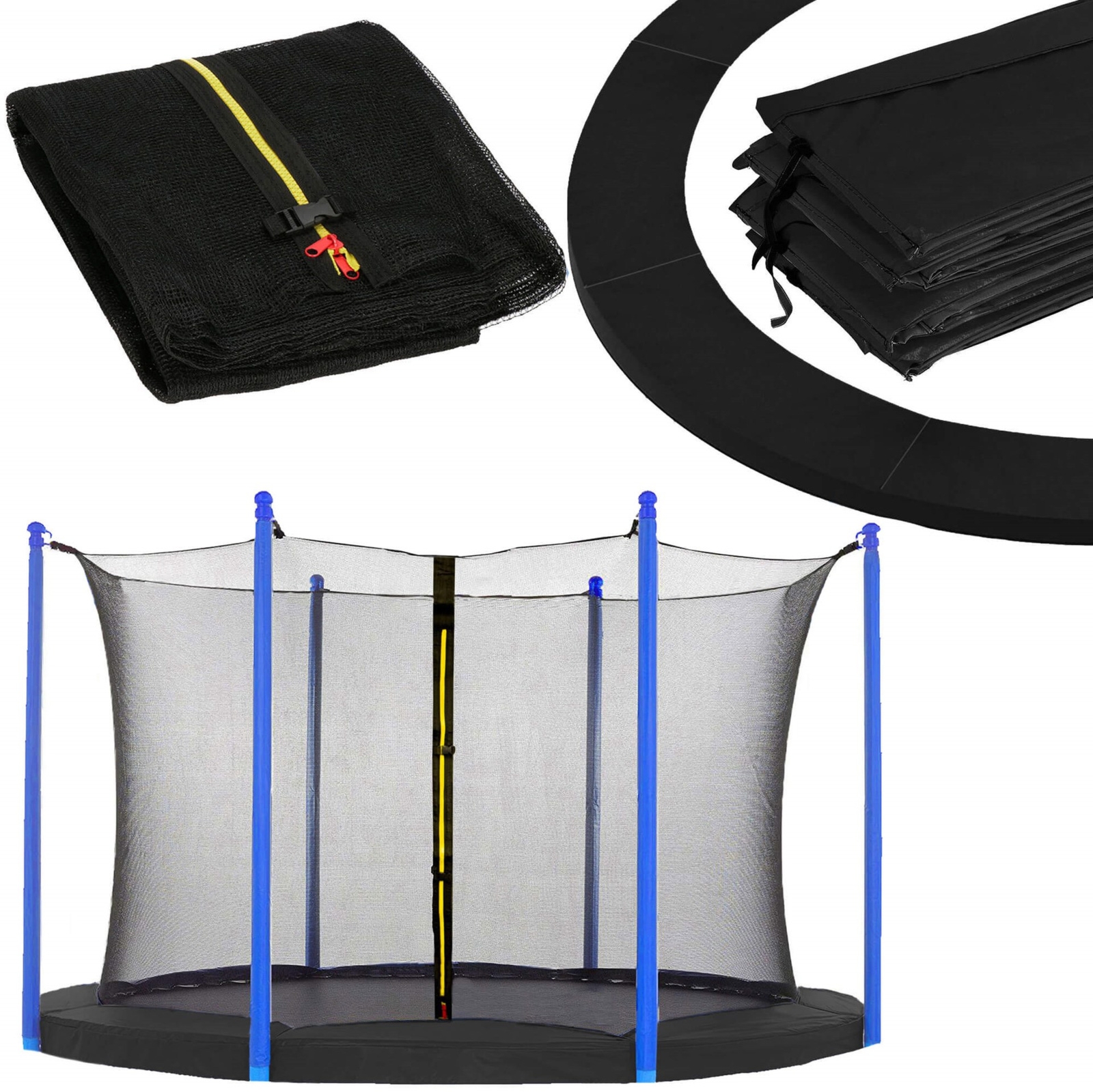Osłona na sprężyny z siatką zewnętrzną do trampoliny 10FT 305 cm czarna