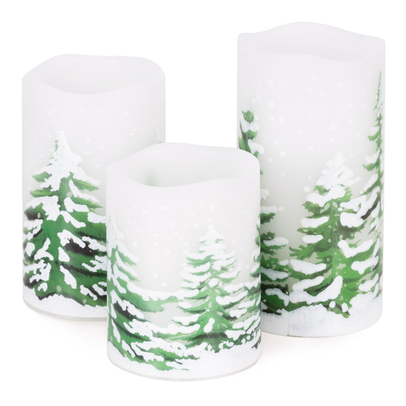 Świeca dekoracyjna do stroików LED na baterie zestaw 3 szt. świąteczny wzór