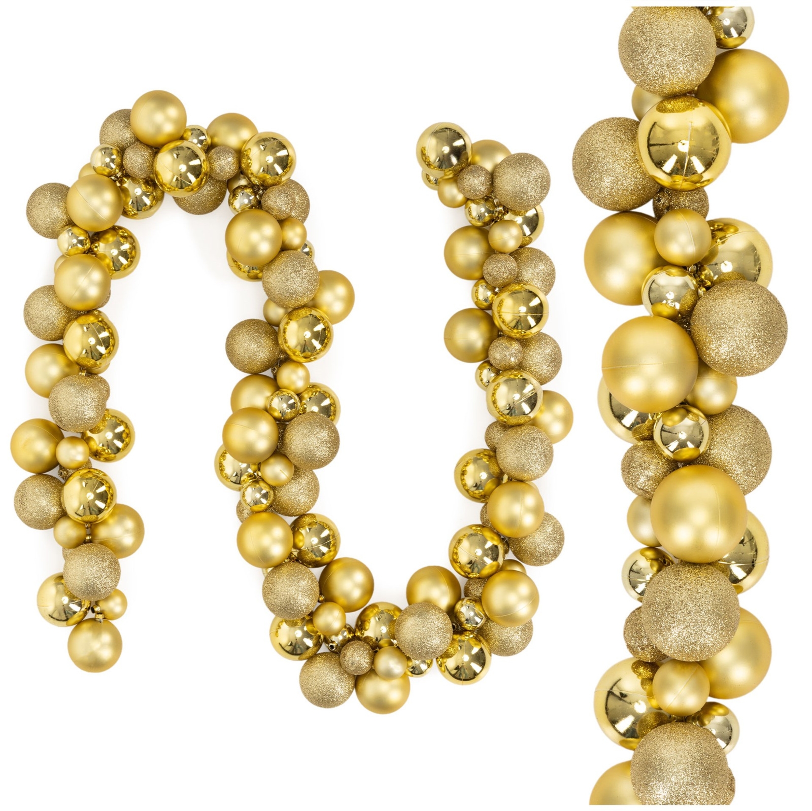 Girlanda z bombek, świąteczna 160 cm łańcuch na choinkę, złote
