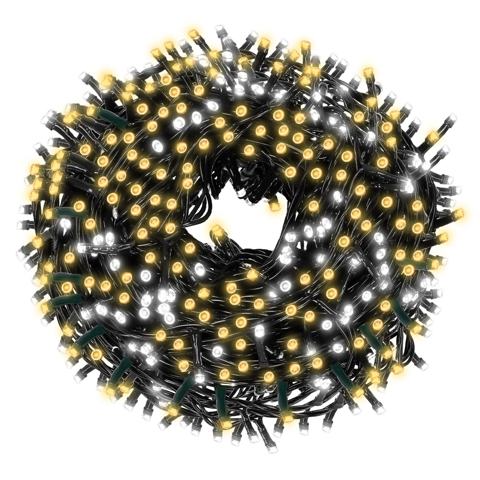 Lampki choinkowe 1000 LED 50 m ciepły biały + flash zewnętrzne oświetlenie świąteczne