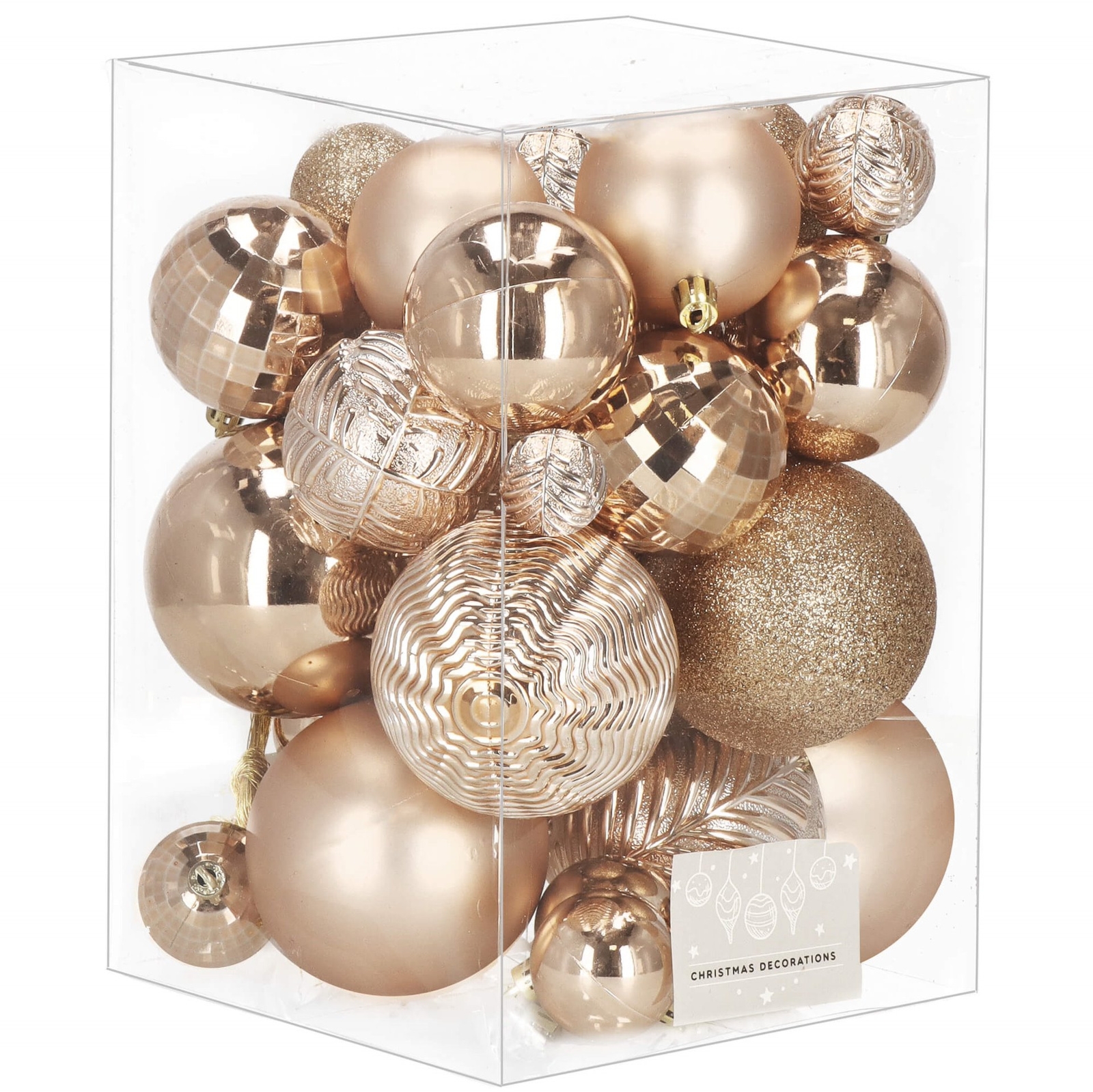 Bombki choinkowe 33 szt. zawieszki na choinkę ozdoby świąteczne rose gold