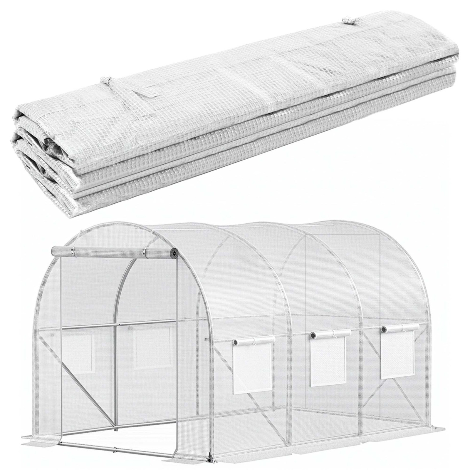 Folia zapasowa do tunelu ogrodowego 3x2x2 m poszycie na szklarnię foliową UV-4 140g/m2