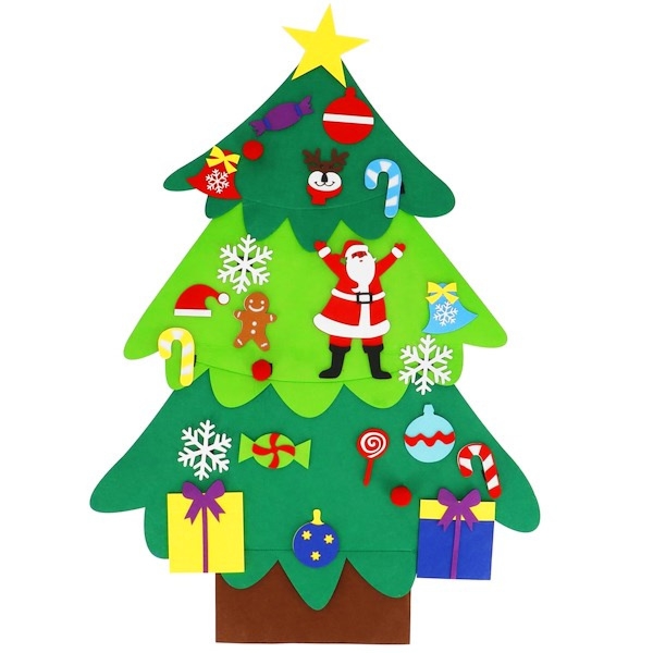 Choinka filcowa dekoracja świąteczna do ubierania na rzepy dla dzieci