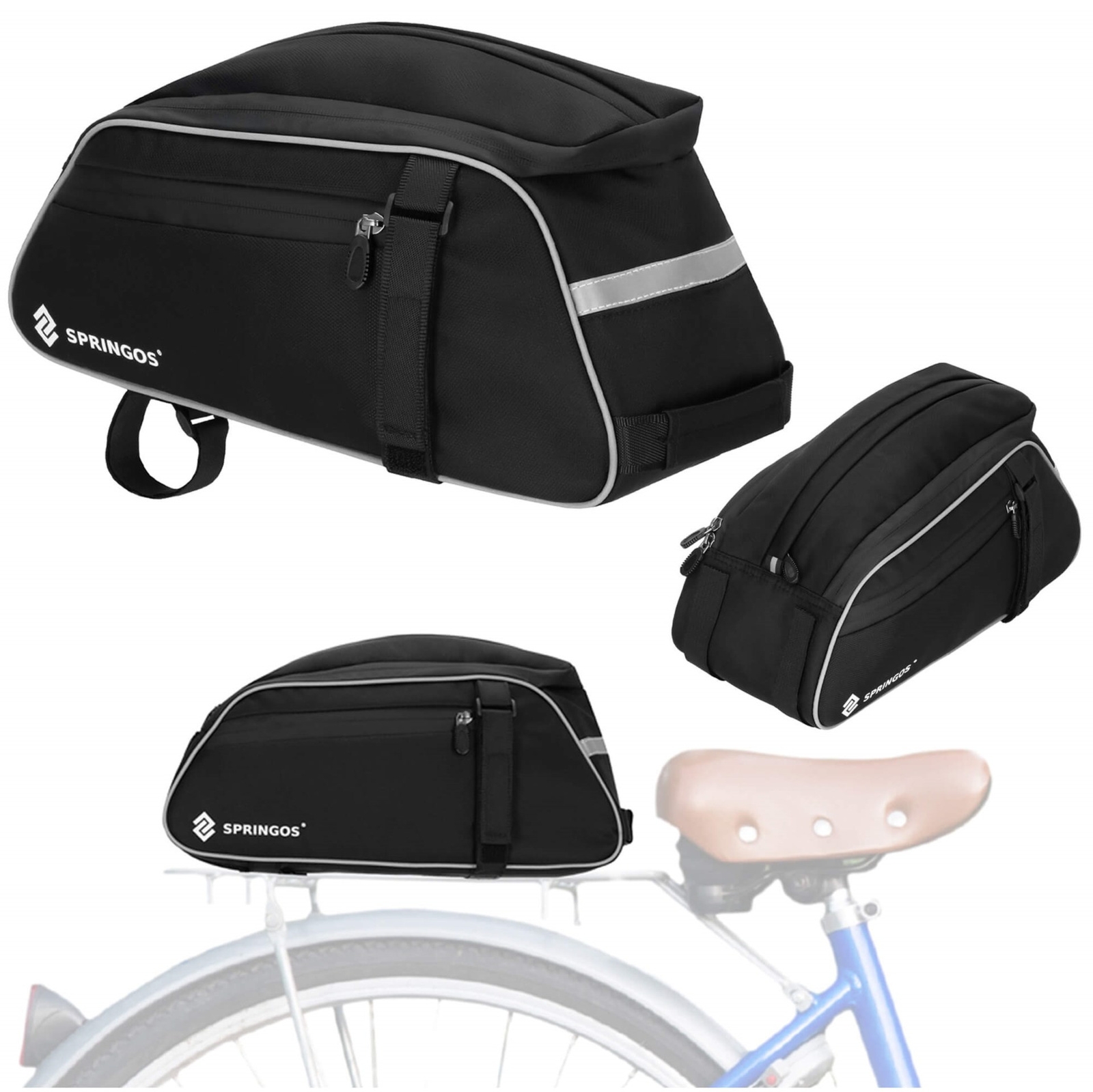 Sakwa rowerowa na bagażnik, torba, organizer rowerowy 12l czarny