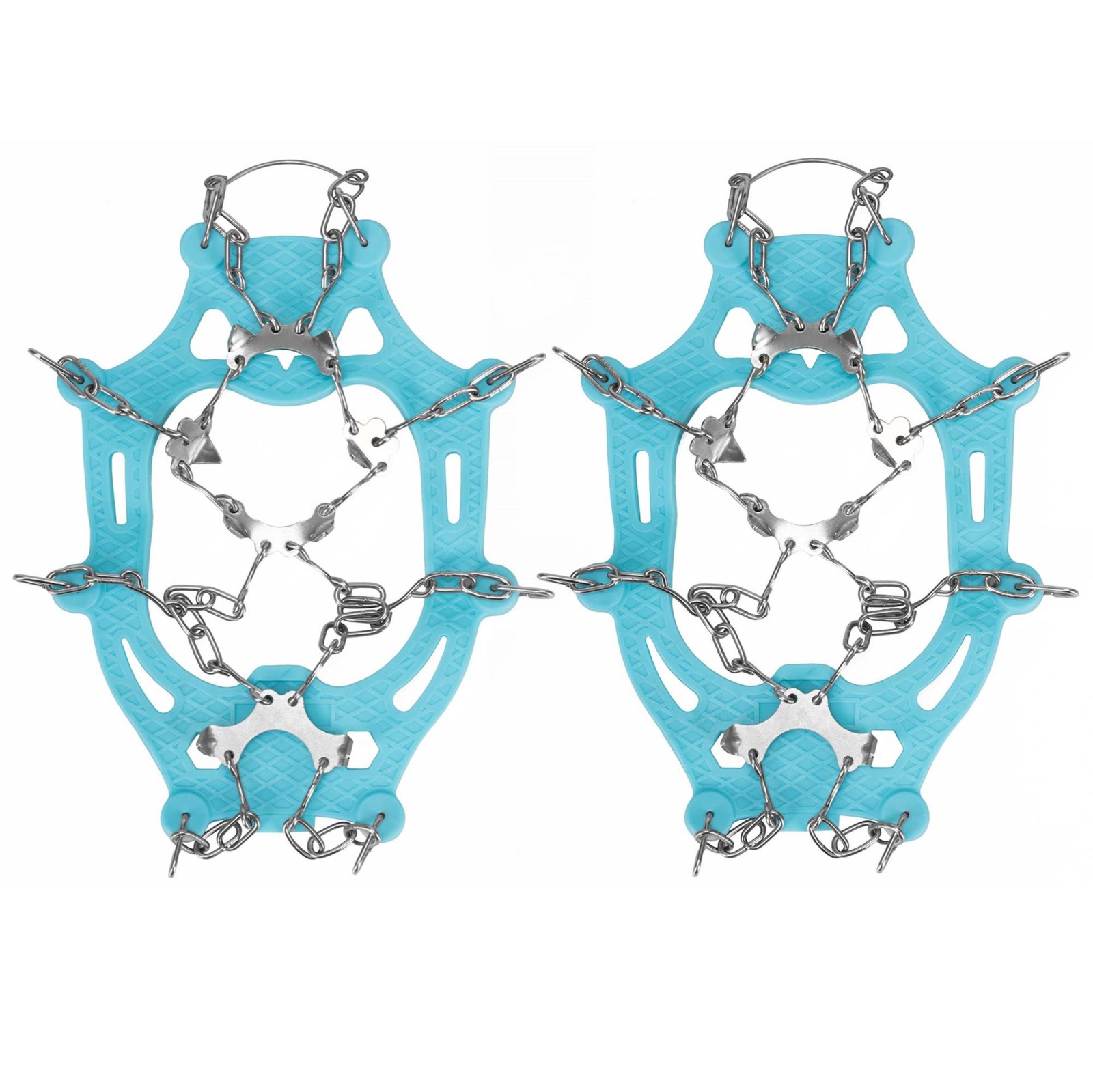 Raczki na buty turystyczne stalowe antypoślizgowe nakładki rozmiar 36-40 turkusowe