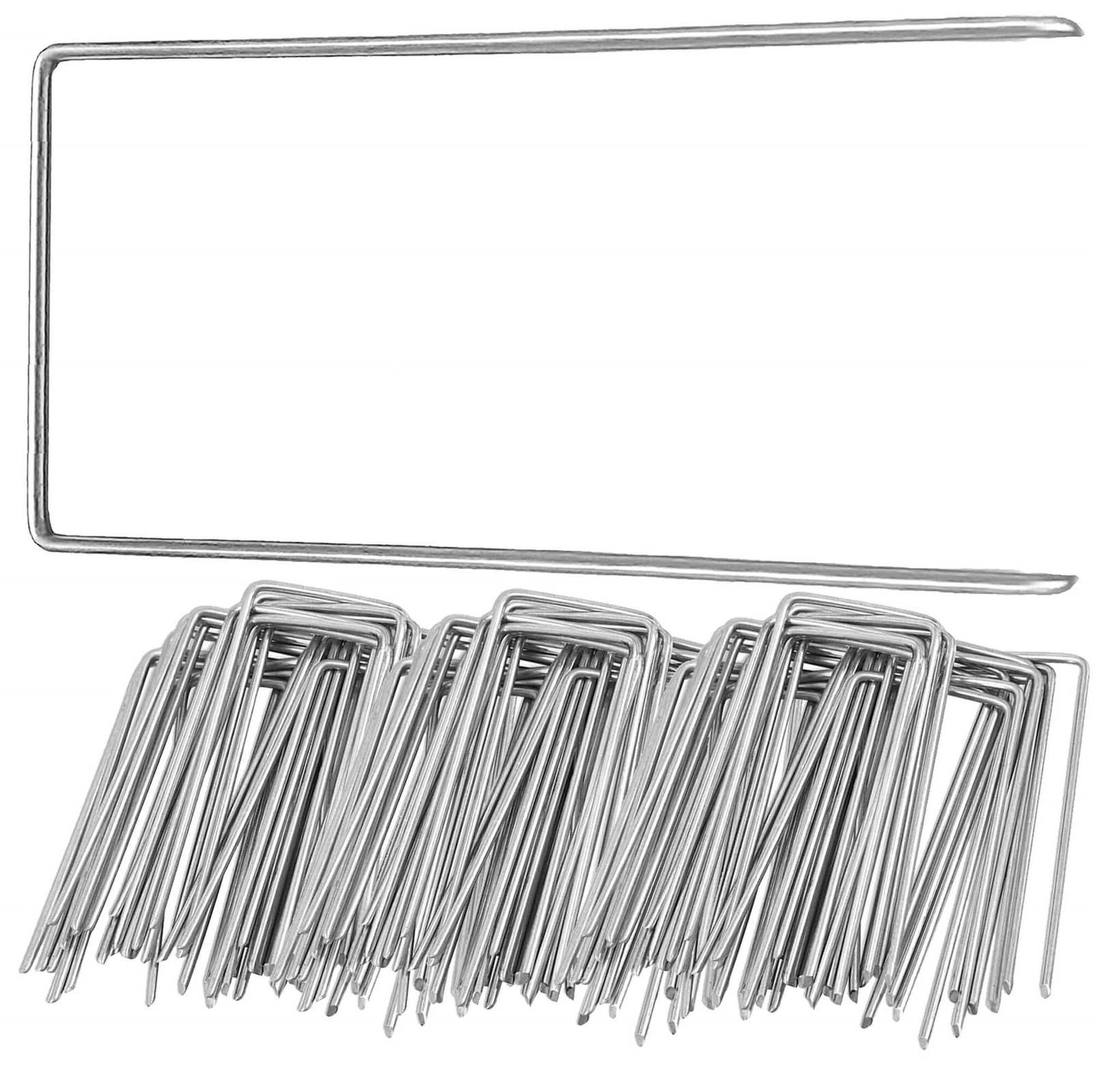 Szpilki do agrowłókniny 15x7 cm metalowe kotwy srebrne 100 szt.