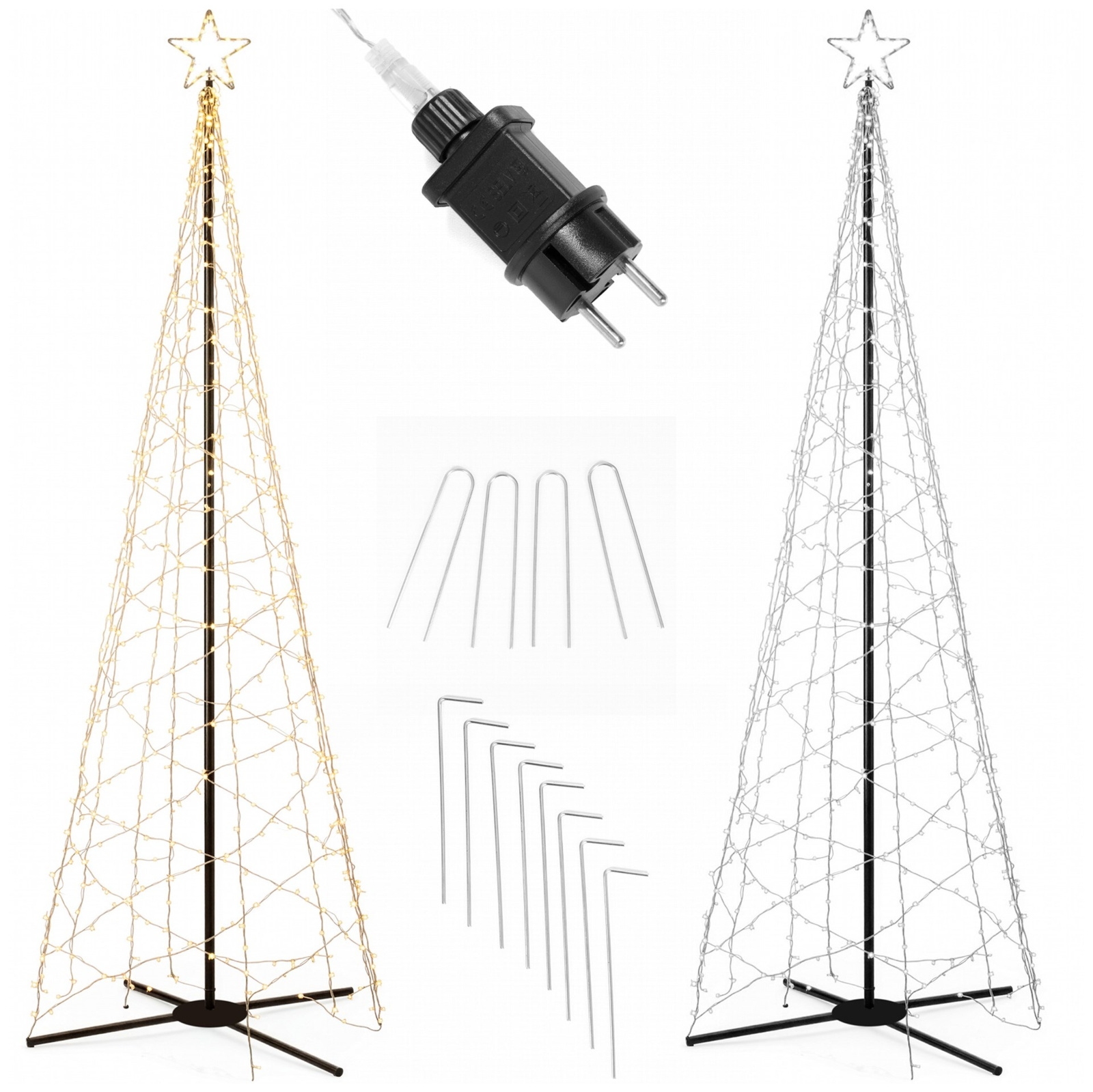 Choinka LED zewnętrzna 300 cm dekoracja świetlna do ogrodu świąteczna 480 LED ciepły biały