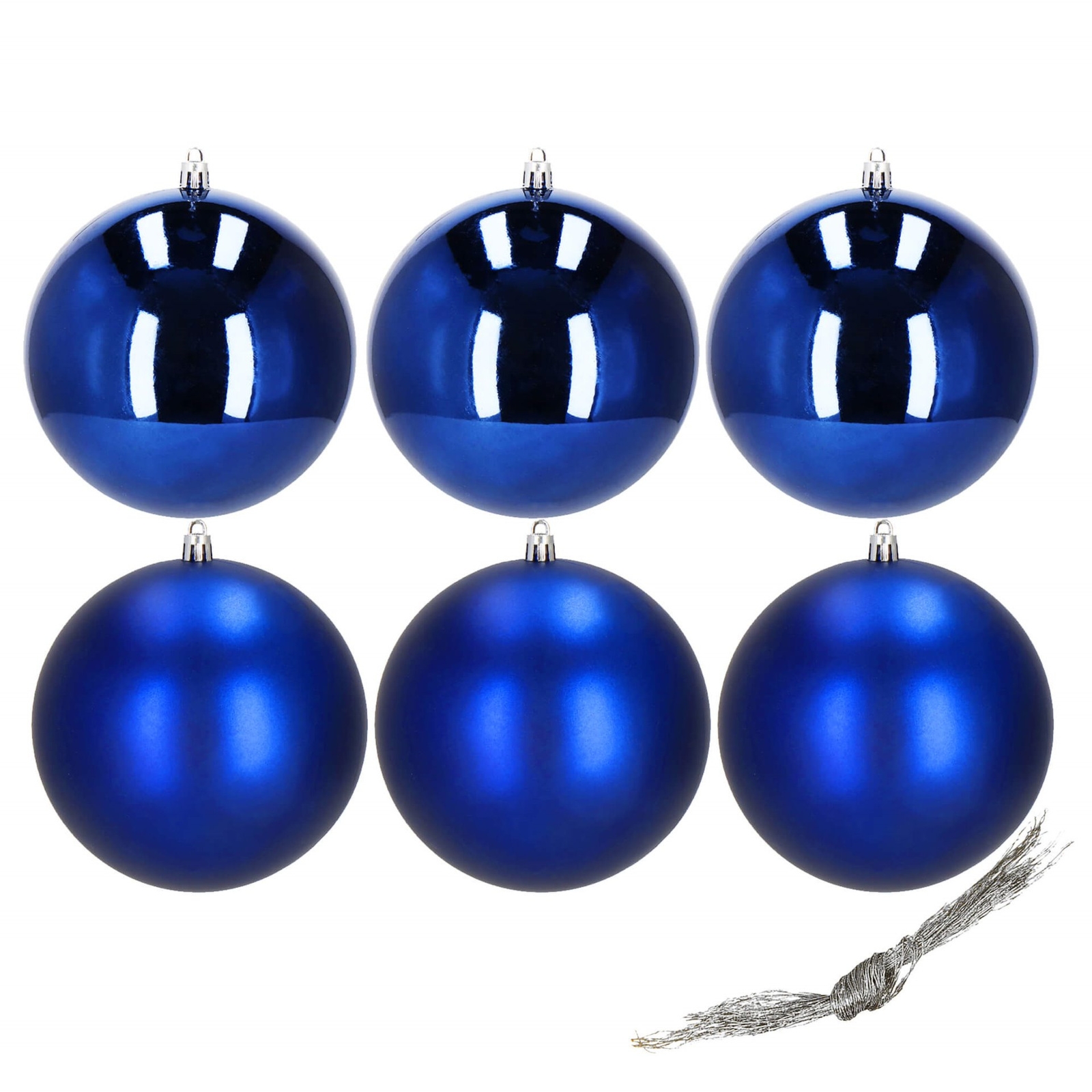 Bombki choinkowe 6 szt. ozdoby świąteczne zestaw 9,5 cm granatowe