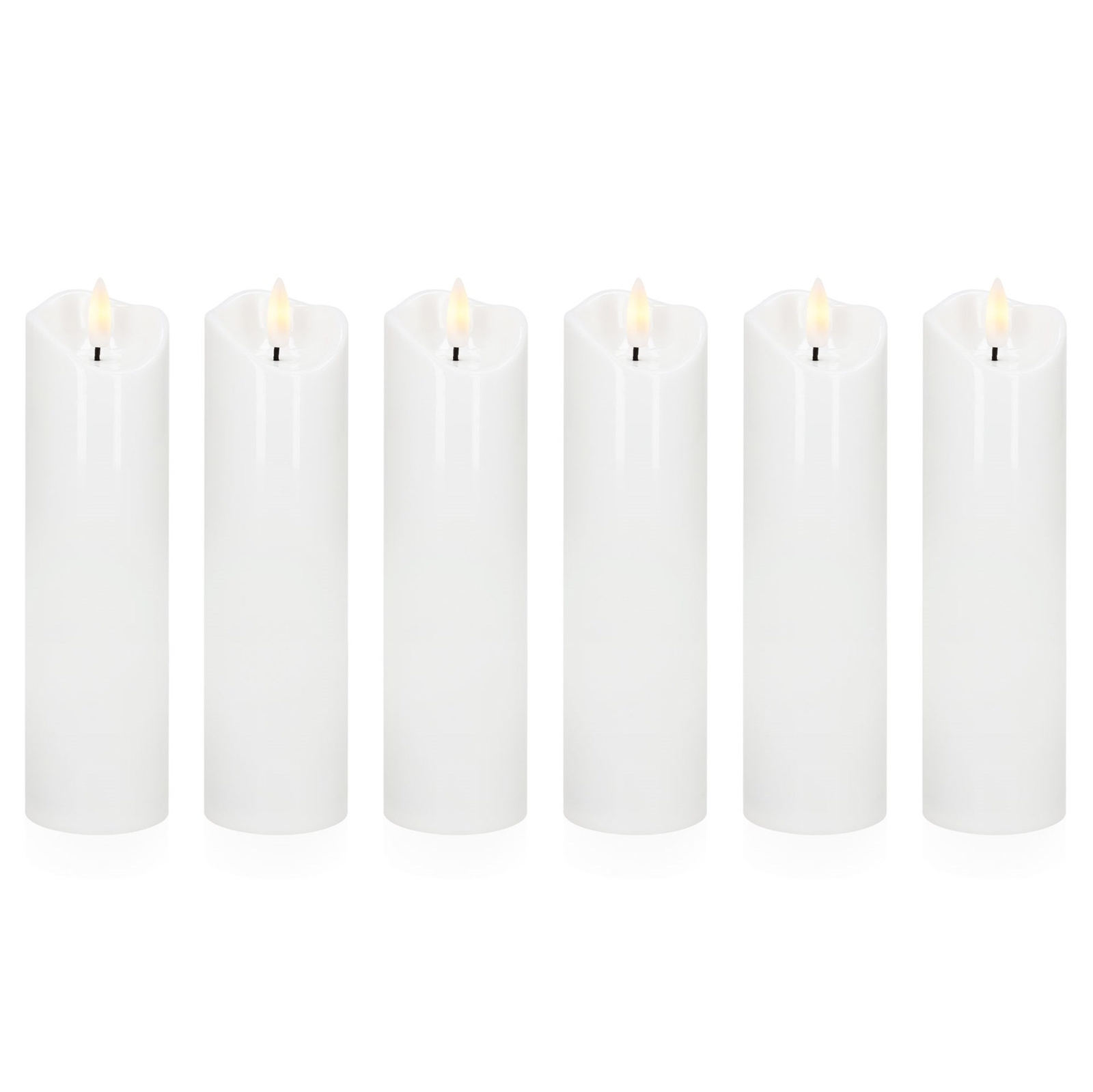 Wkłady Led do znicza 6 szt. świeczki elektryczne 18,5 cm świece na baterie ruchomy płomień