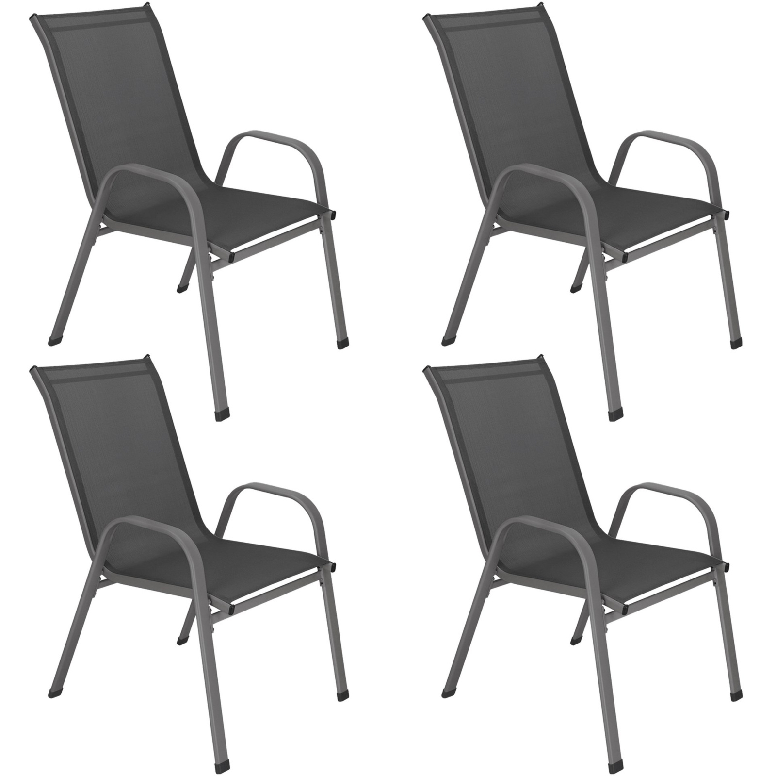 Krzesła tarasowe 4 szt. metalowe wys. 92 cm na ogrodowe balkonowe 120 kg ciemnoszare
