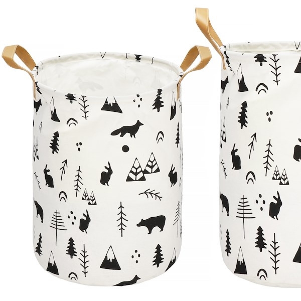 Kosz do przechowywania 43 L pojemnik z uchwytami na zabawki, ubrania kremowy