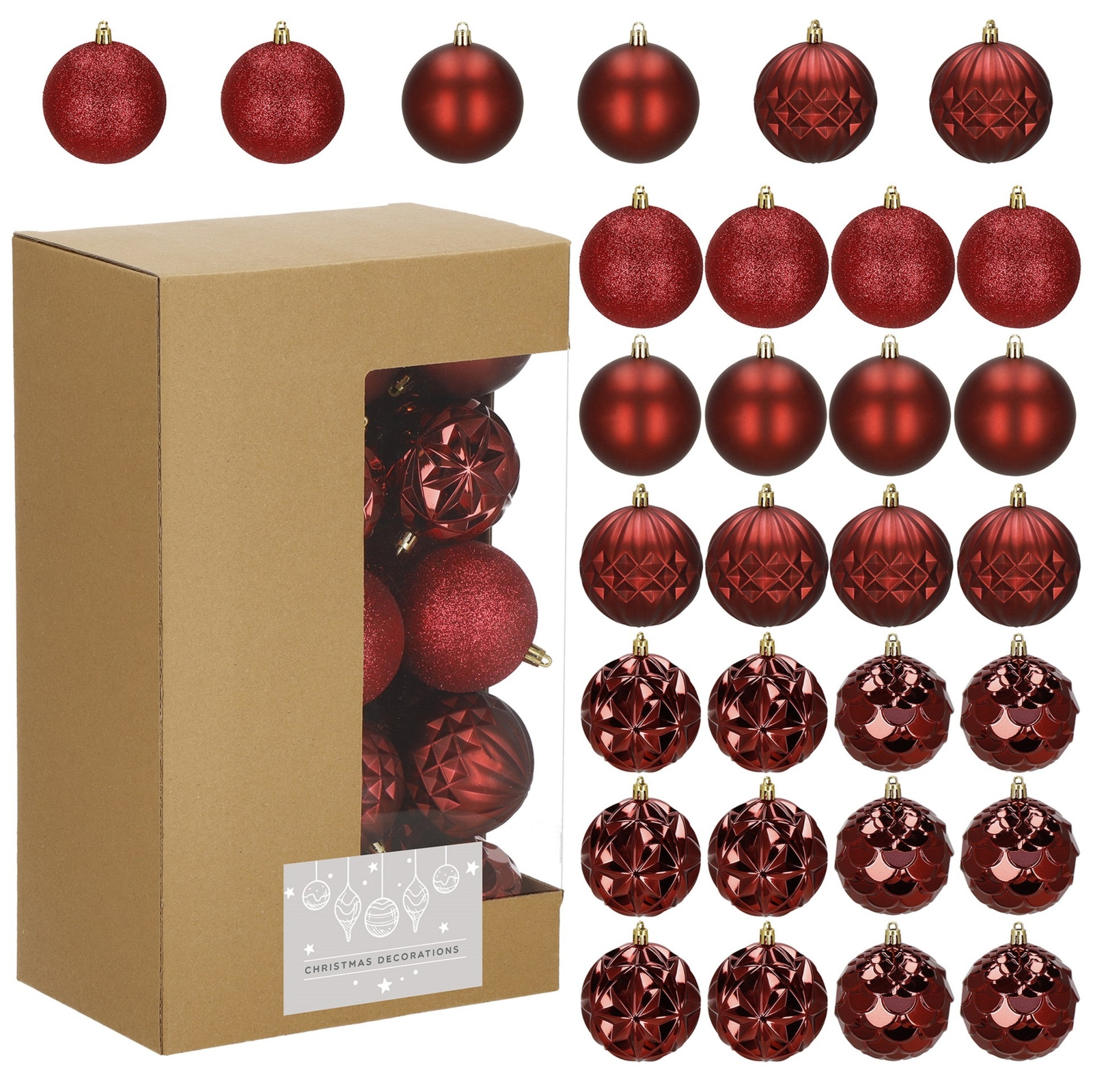 Bombki choinkowe zestaw 30 szt. ozdoby świąteczne do stroika 8 cm nietłukące