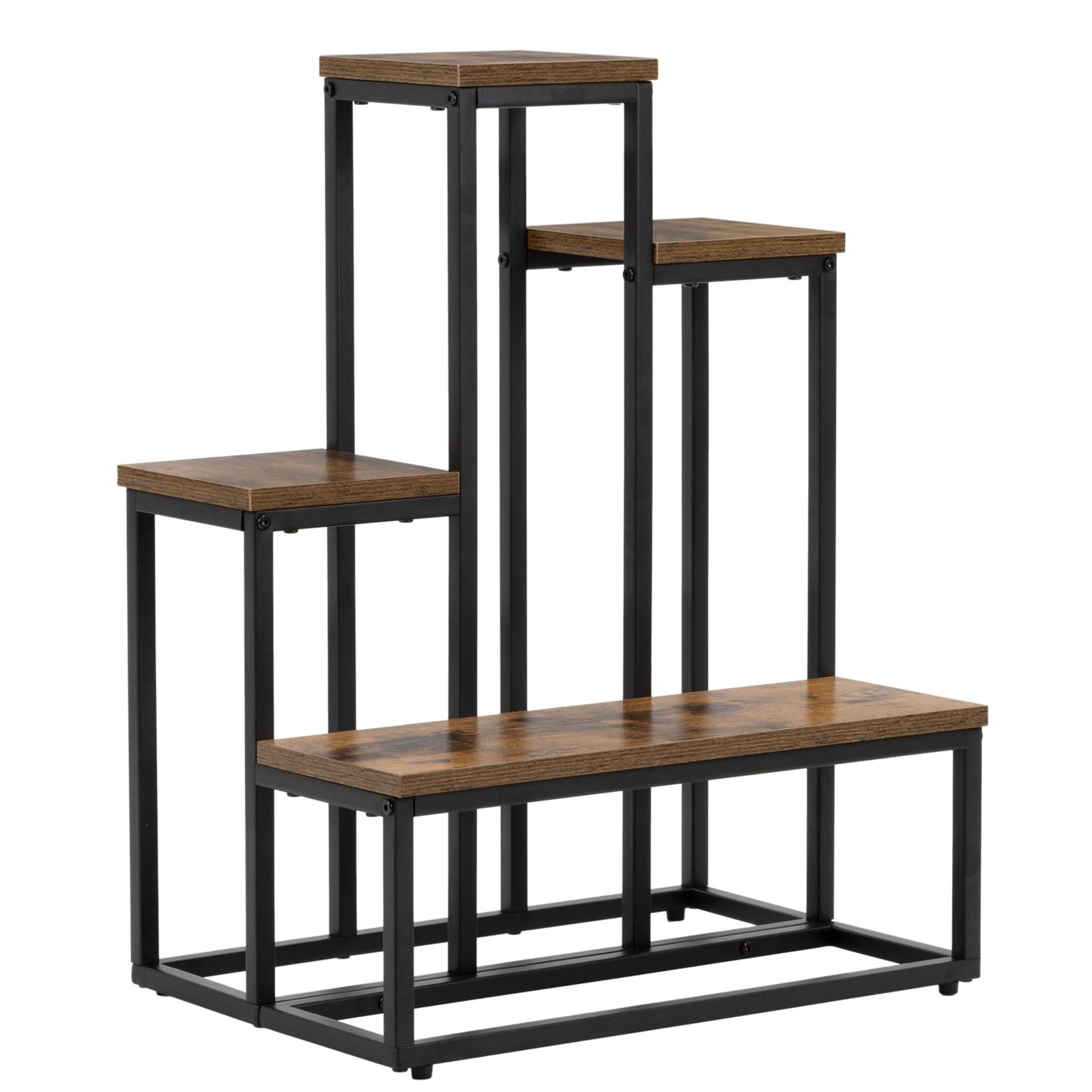 Stojak na kwiaty 67 cm kwietnik metalowy z 4 półkami loft wielopoziomowy do salonu