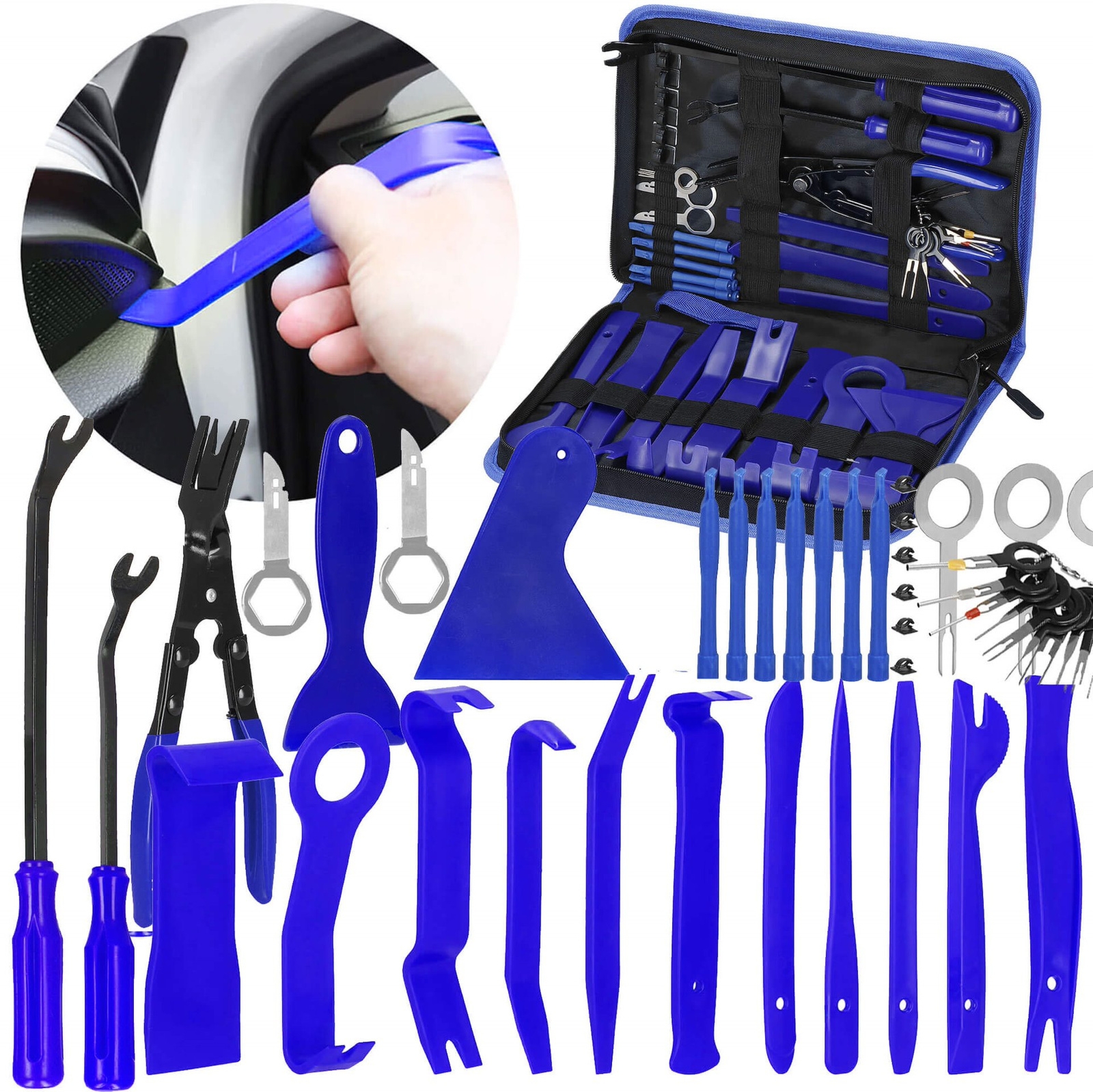 Ściągacze narzędzia do demontażu tapicerki samochodowej 46 szt.