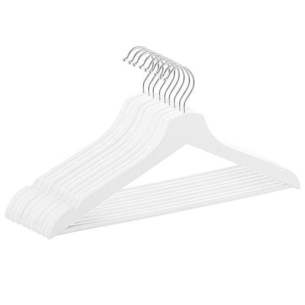 Wieszaki na ubrania drewniane zestaw 9 szt. białe