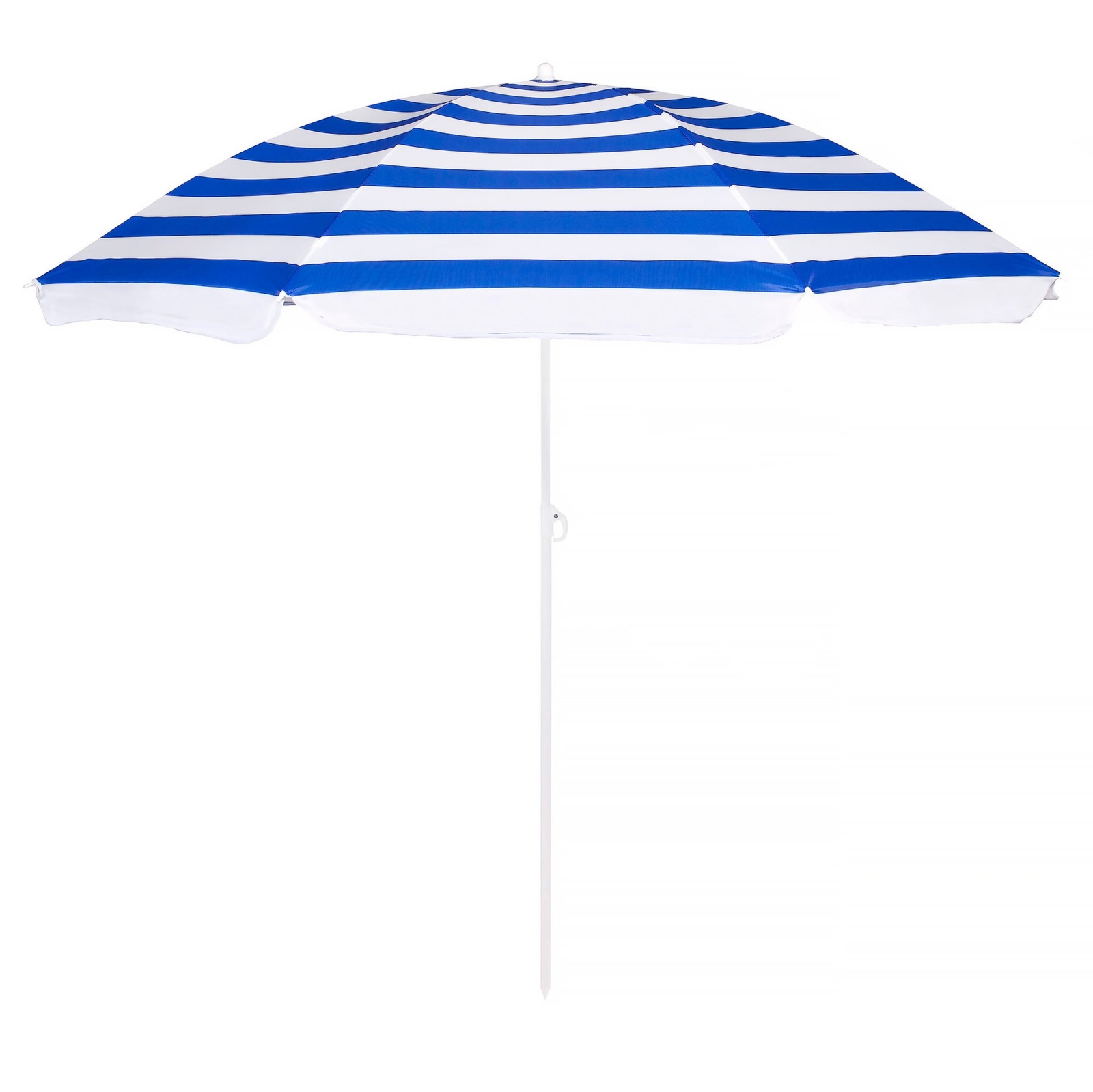 Parasol plażowy, ogrodowy 180 cm łamany niebiesko-biały