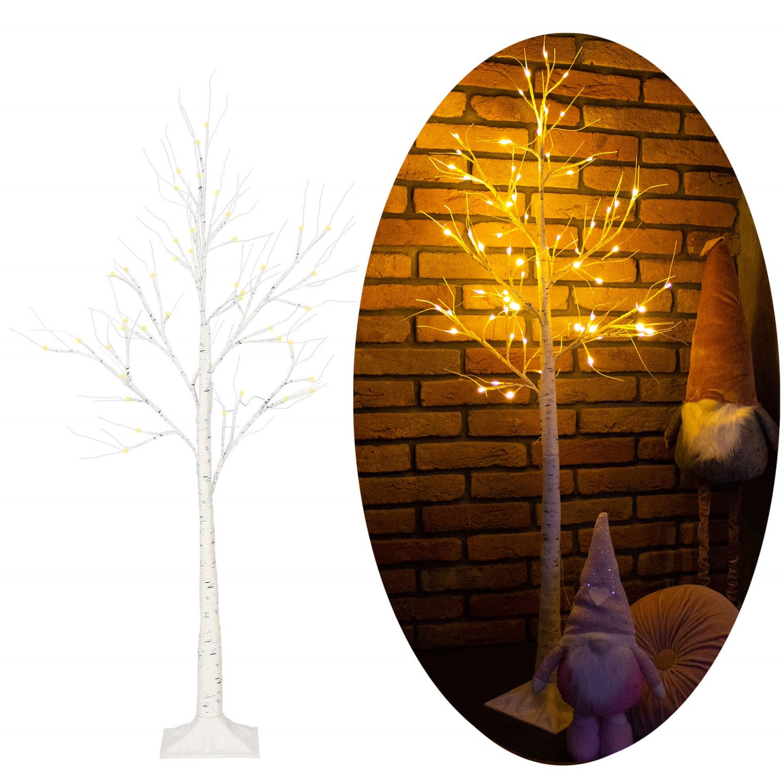 Drzewko świecące 150 cm brzoza LED dekoracja świąteczna
