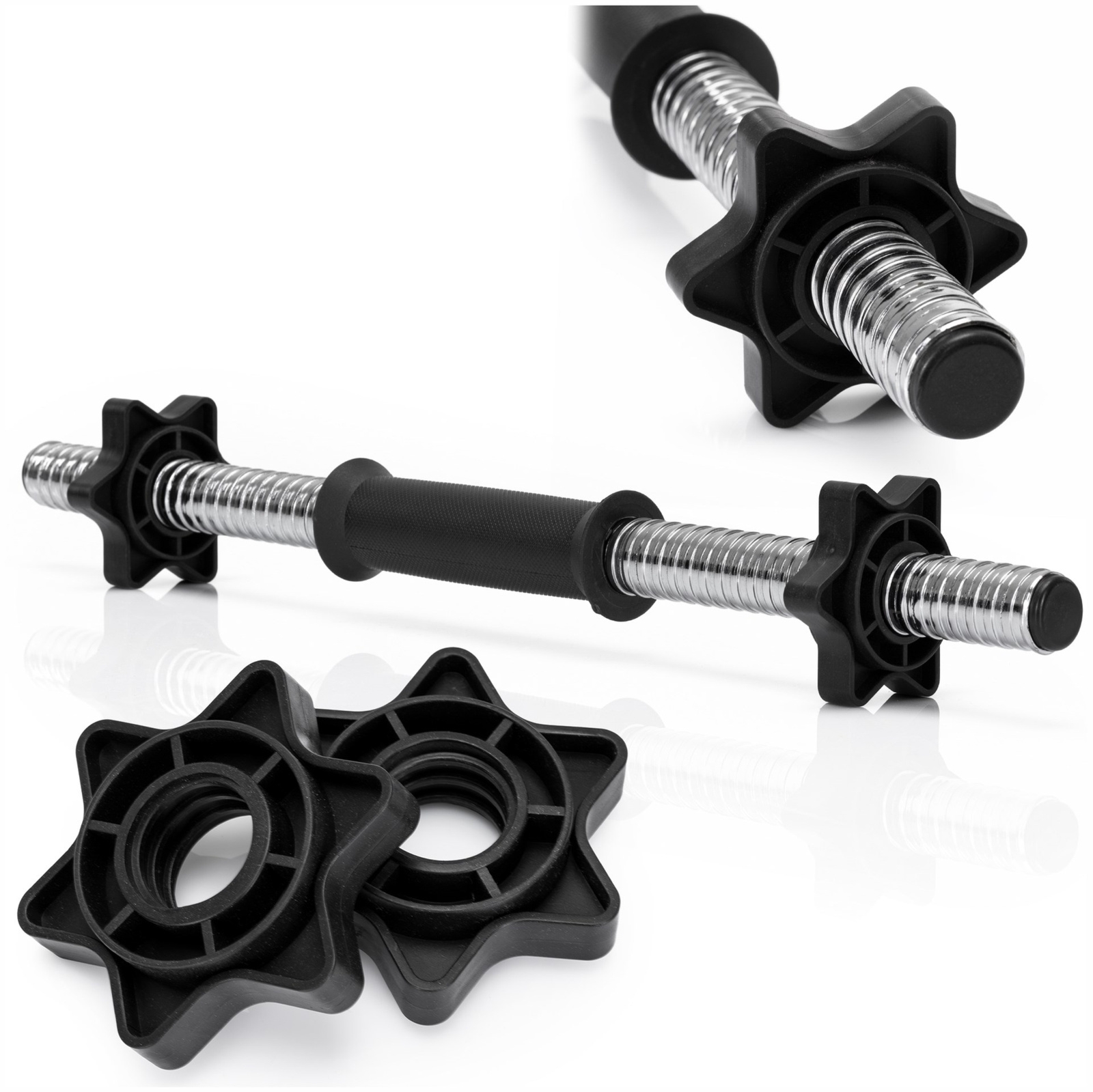 Gryf krótki 45 cm do treningu siłowego, do hantli 25 mm stal chromowana