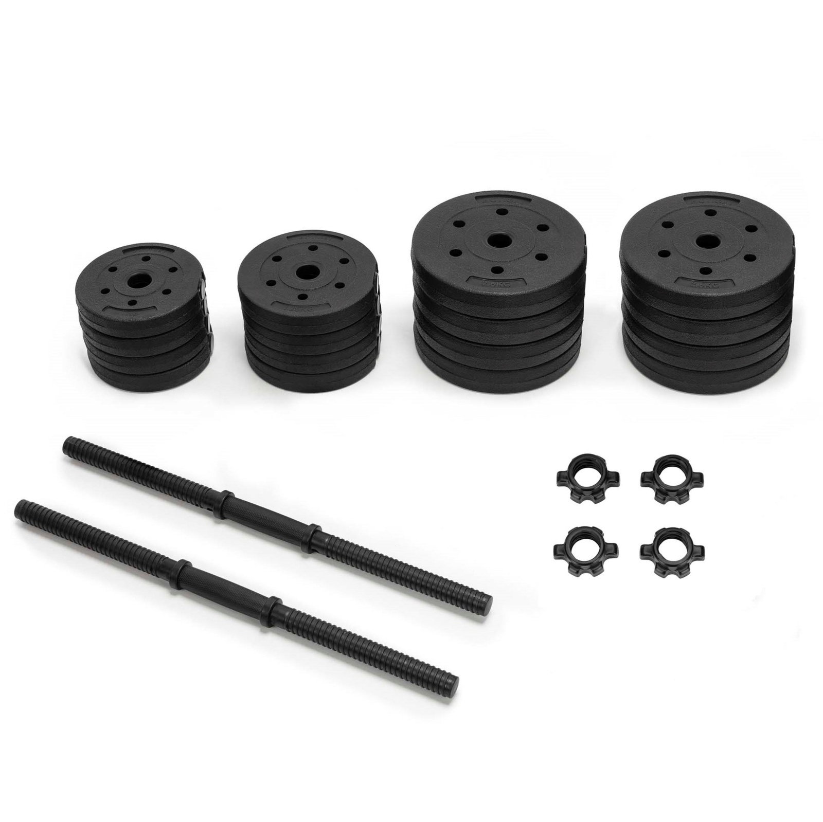 Hantle 30 kg do treningu siłowego zestaw 2x15 kg sztanga talerze zaciski kettle do ćwiczeń