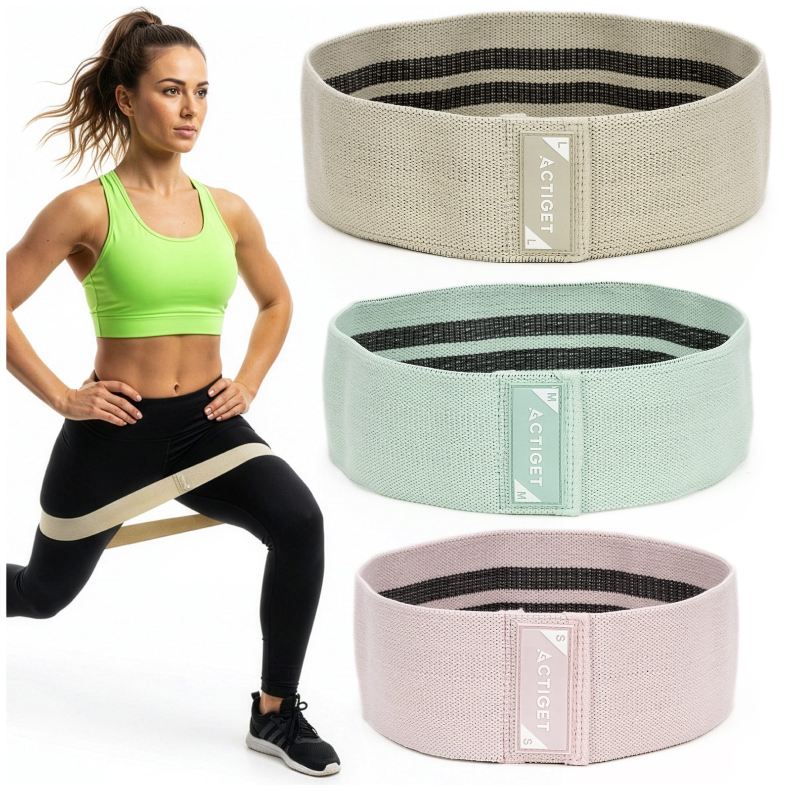 Taśmy oporowe do ćwiczeń komplet 3 szt. opór 3-31 kg gumy fitness rehabilitacyjne