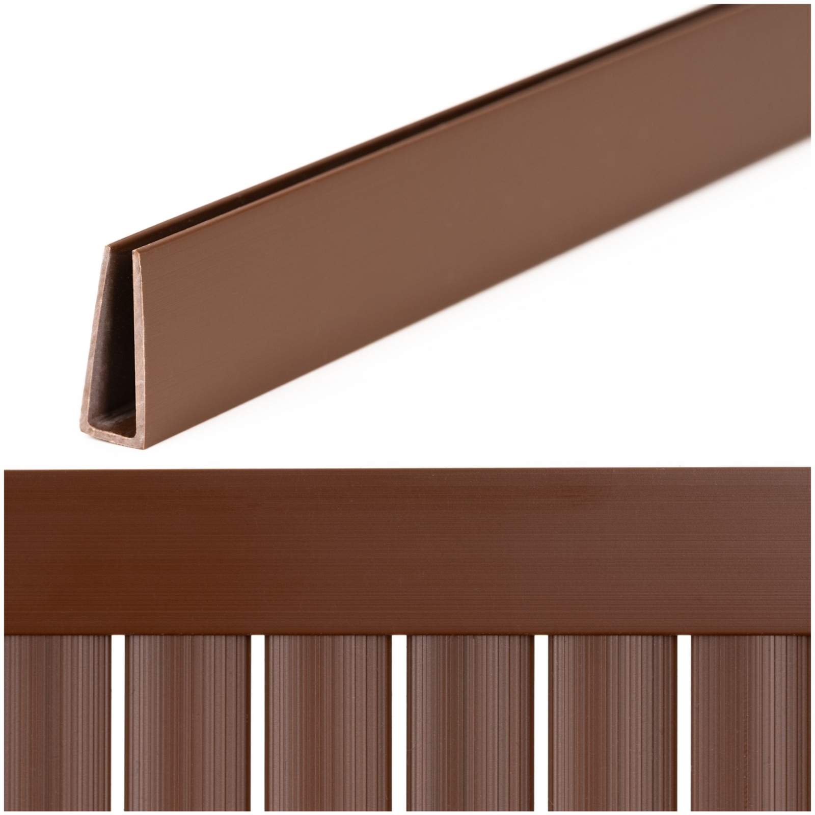 Maskownica, profil 100 cm do osłony maskującej PVC na balkon, taras, ogrodzenie, brązowa