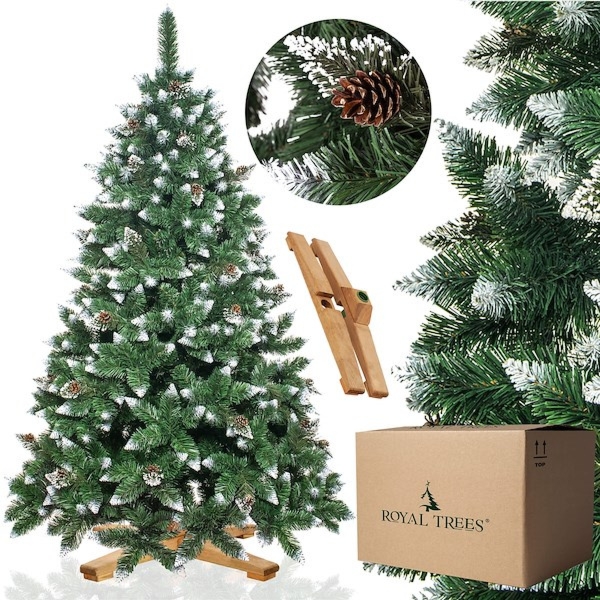 Choinka sztuczna z szyszkami Premium Royal Trees 240 cm sosna diamentowa ośnieżona