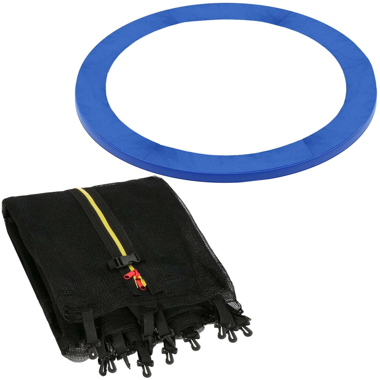 Siatka do trampoliny wewnętrzna z osłoną na sprężyny 305 cm 10 FT 8 słupków niebieska