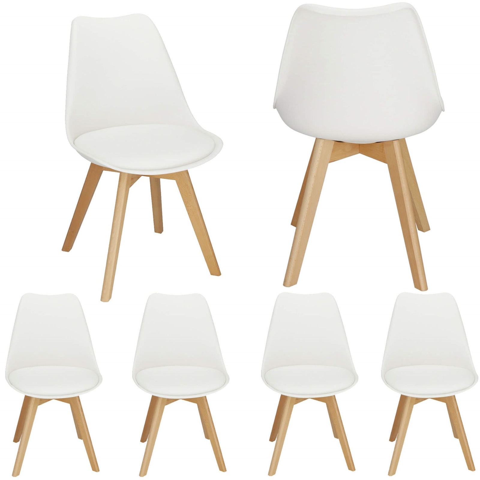 Krzesło Verde 4 szt. do jadalni, kuchni skandynawskie białe