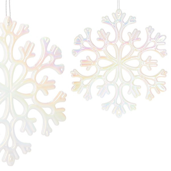 Zawieszka choinkowa kremowa śnieżynka na choinkę 15cm