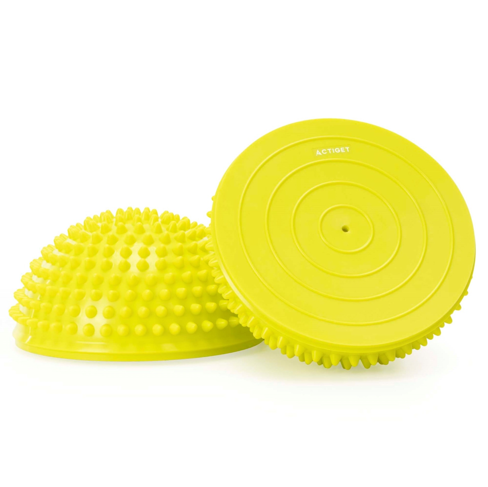 Poduszka, dysk sensoryczny z wypustkami zestaw 2 szt. półkule do ćwiczeń i rehabilitacji, żółte