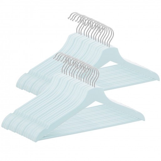 Wieszaki na ubrania drewniane zestaw 30 szt. niebieskie