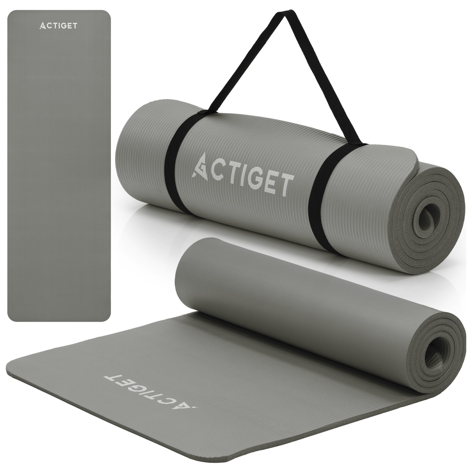 Mata do jogi, ćwiczeń fitness antypoślizgowa 183x61 cm materac do pilates, szary