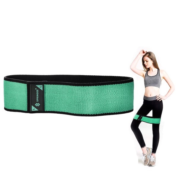 Guma do ćwiczeń - guma oporowa Hip Band L zielona 2x43 cm