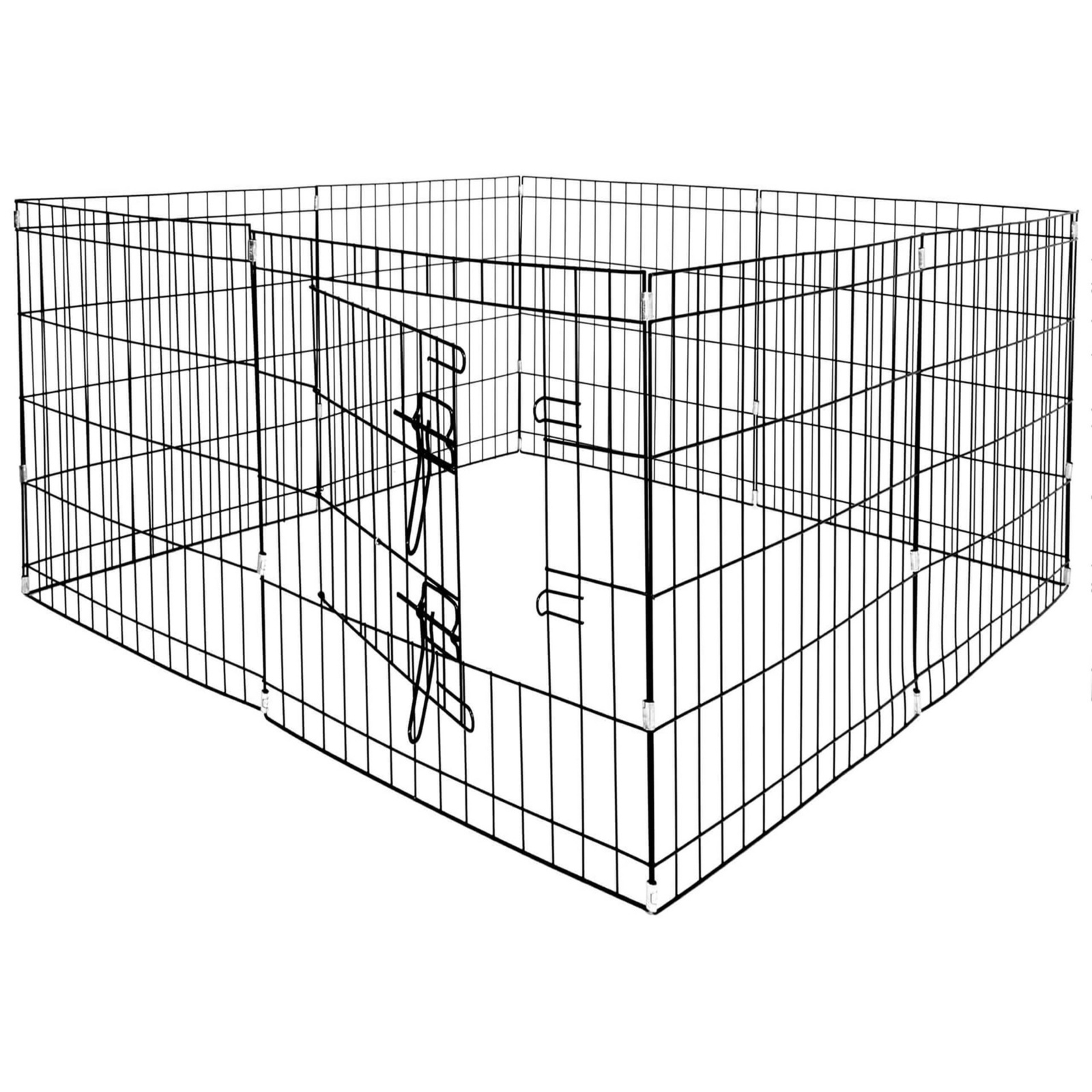 Kojec dla zwierząt metalowy wybieg dla szczeniaków klatka dla psa 155x76 cm czarna