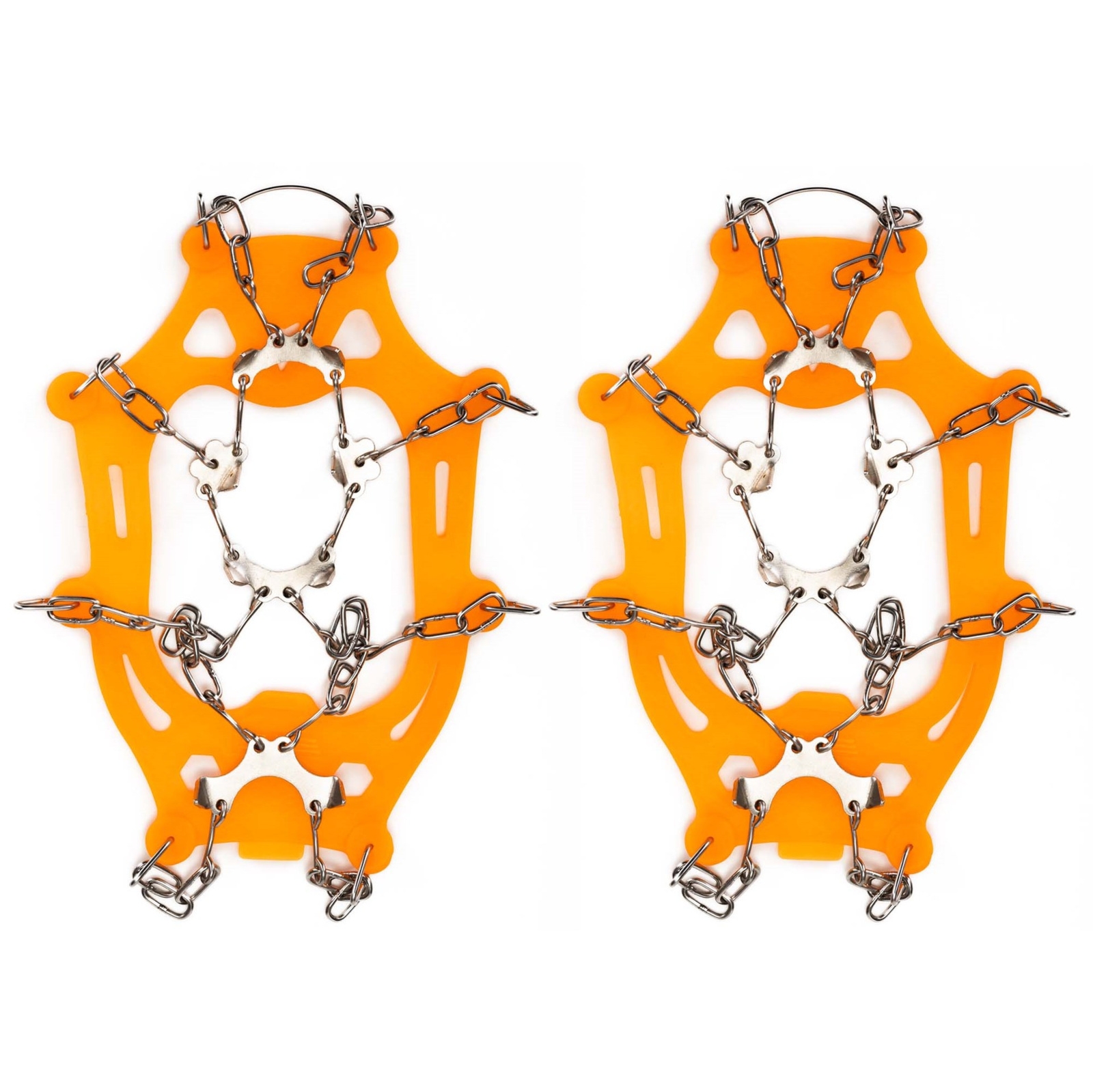 Raczki na buty turystyczne stalowe antypoślizgowe nakładki rozmiar 40-45 pomarańczowe