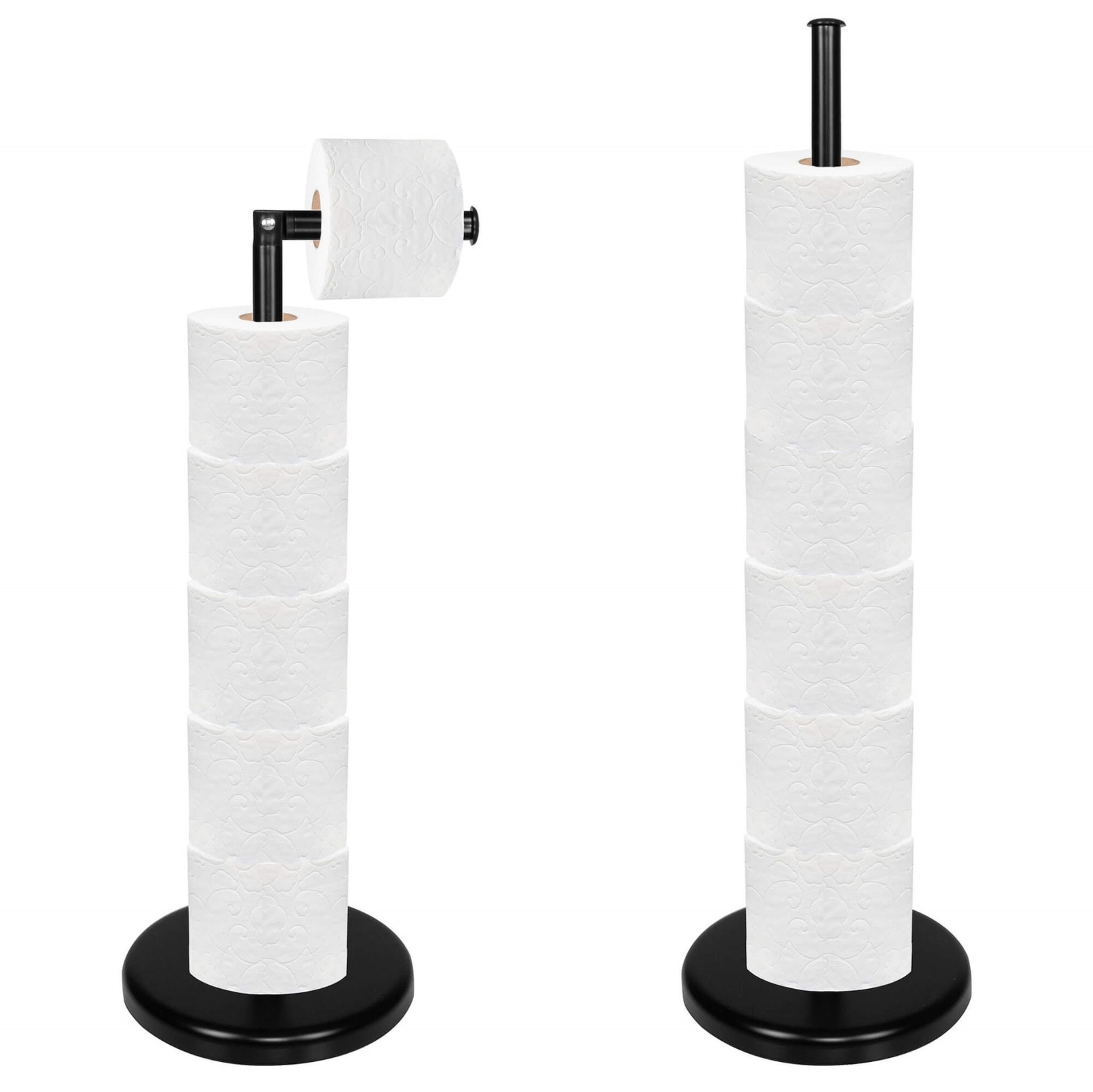 Stojak na papier toaletowy, uchwyt metalowy, czarny