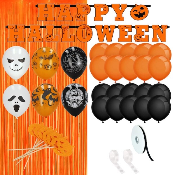 Ozdoby na Halloween zestaw balony girlanda kurtyna 38 el.
