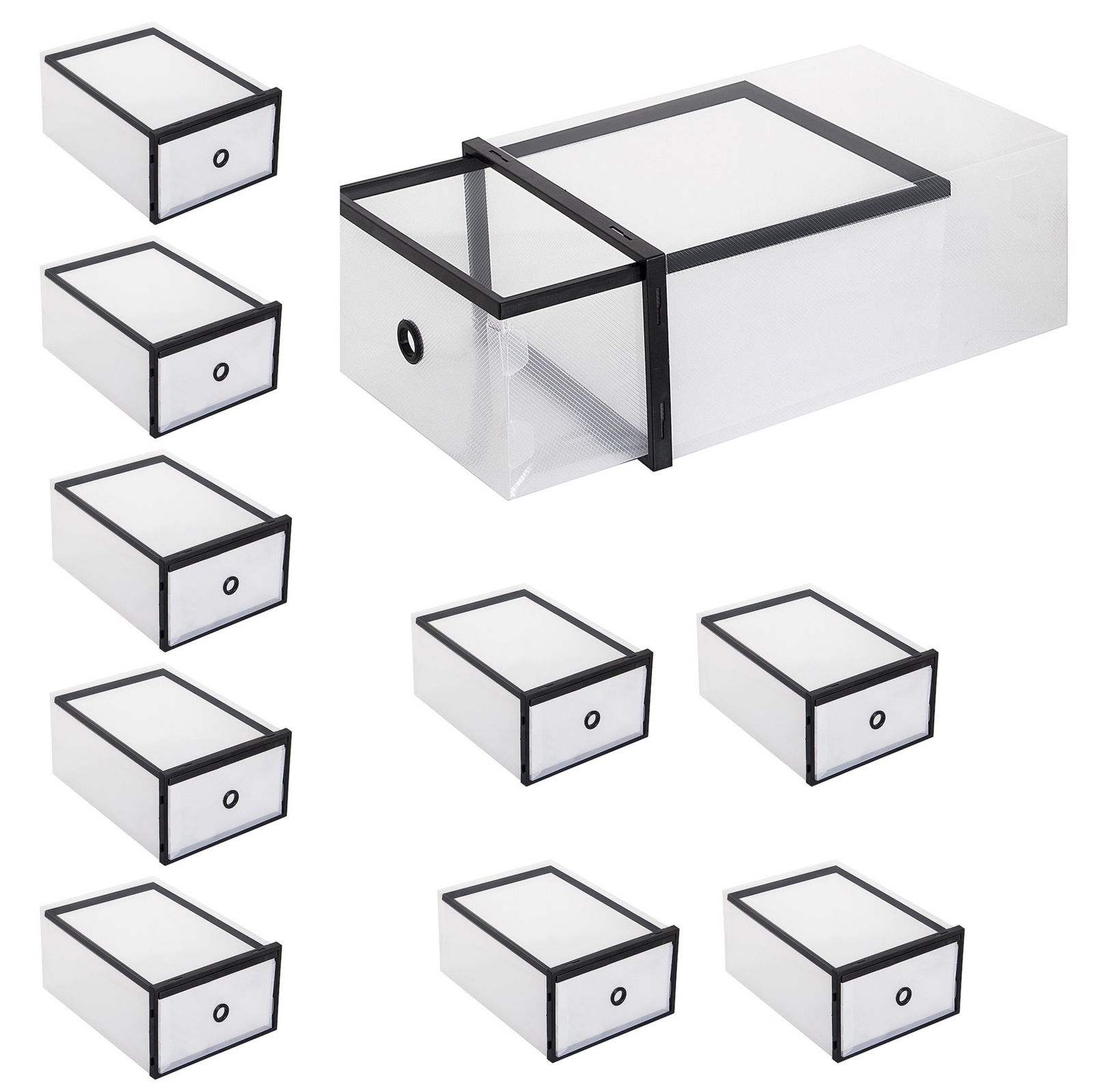 Organizer na buty z otwieraną szufladą 35x23x12 cm zestaw 10 szt.
