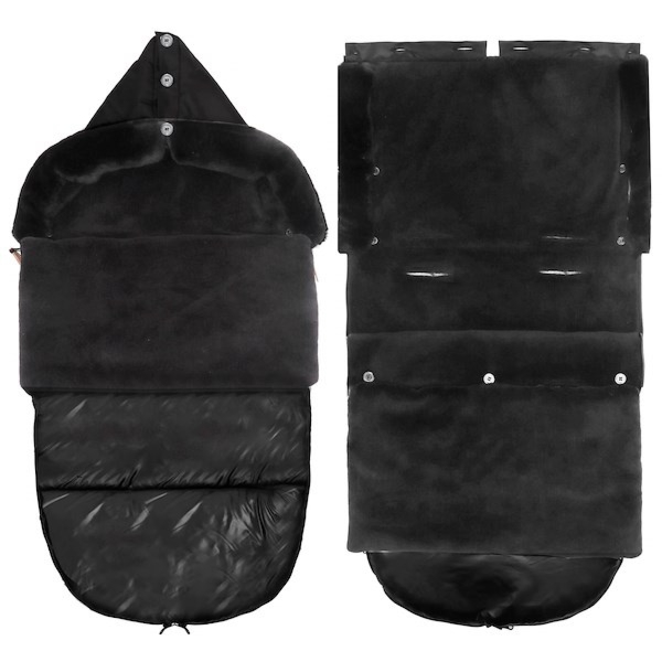Śpiworek do wózka, śpiwór z futerkiem do sanek, gondoli 80 cm czarny